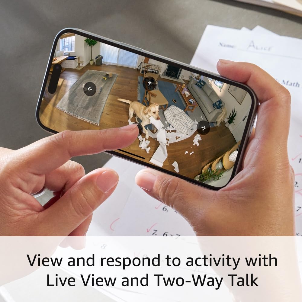 Ring Pan-Tilt Indoor Cam | See all around with 360° pan coverage, HD video, plus Two-Way Talk (2024 release) | White