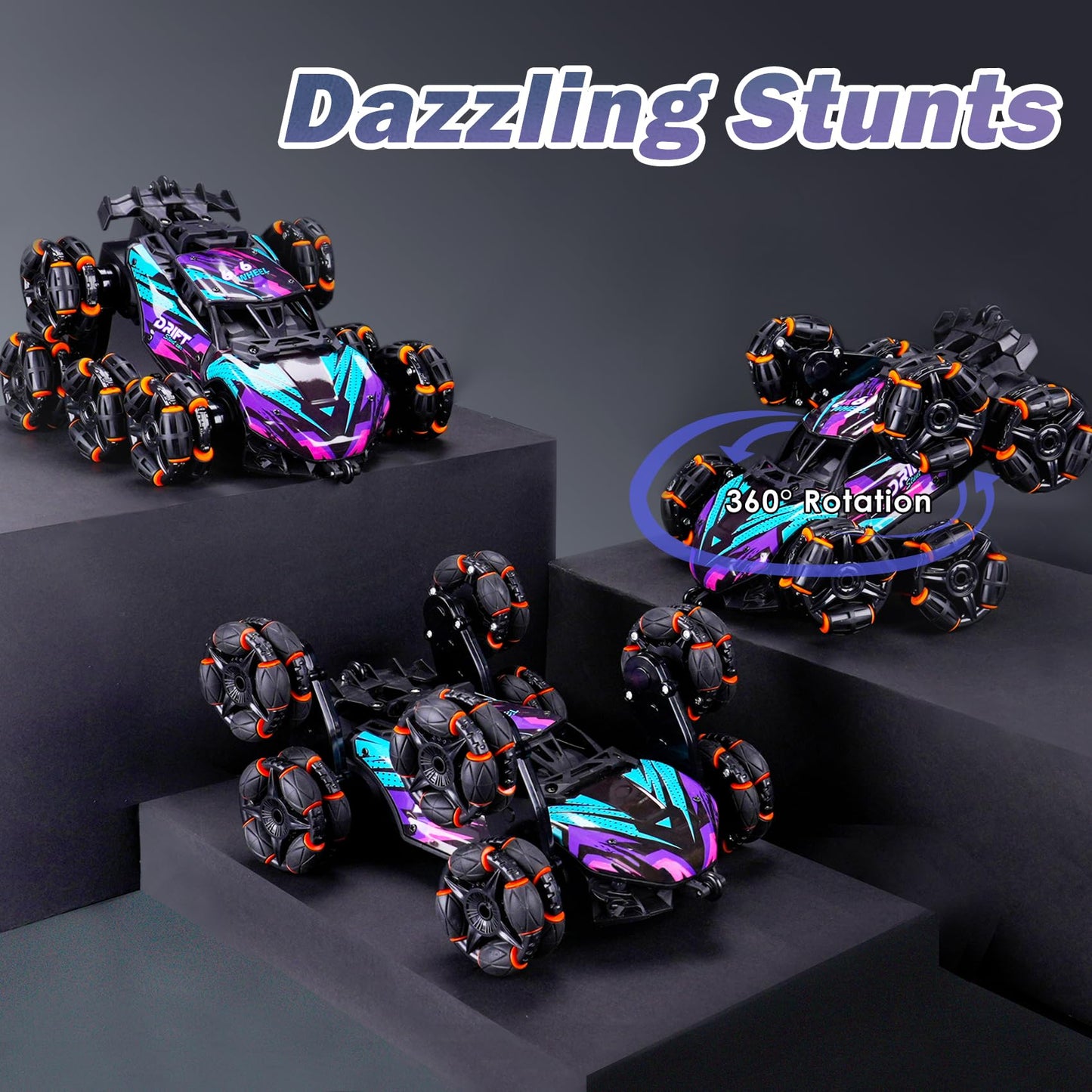 Cool 8 Wheels Hand Controlled rc Stunt Car Toys, Gesture Sensing Remote Control Cars for Boys Age 6 7 8-12 13 14 Year Old, Birthday Gifts Ideas for Kids