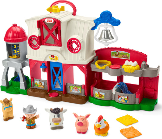 Fisher-Price Little People Toddler Learning Toy Caring for Animals Farm Interactive Playset with Smart Stages for Ages 1+ Years