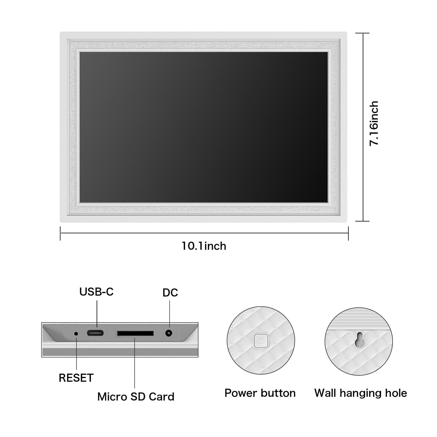 Digital Picture Frame, 10.1'' Frameo Digital WiFi, 32GB Memory, 1280 * 800 HD Touch Screen Electronic Photo Frame, Wall Mountable, Auto-Rotate, Share Instantly, Wedding, Birthday Gifts for Women, Mom