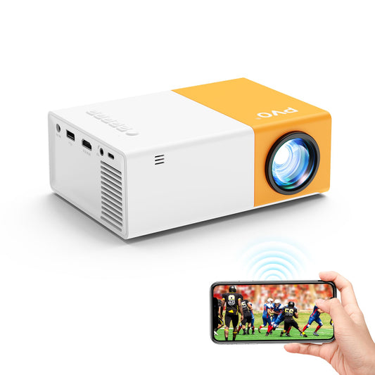 PVO Mini Projector, Portable Projector for Cartoon, Outdoor Video Projector, LED Pico Movie Projector for Home Theater, Kids Gift, Video Can Directly Mirror to The Projector Through a Data Cable