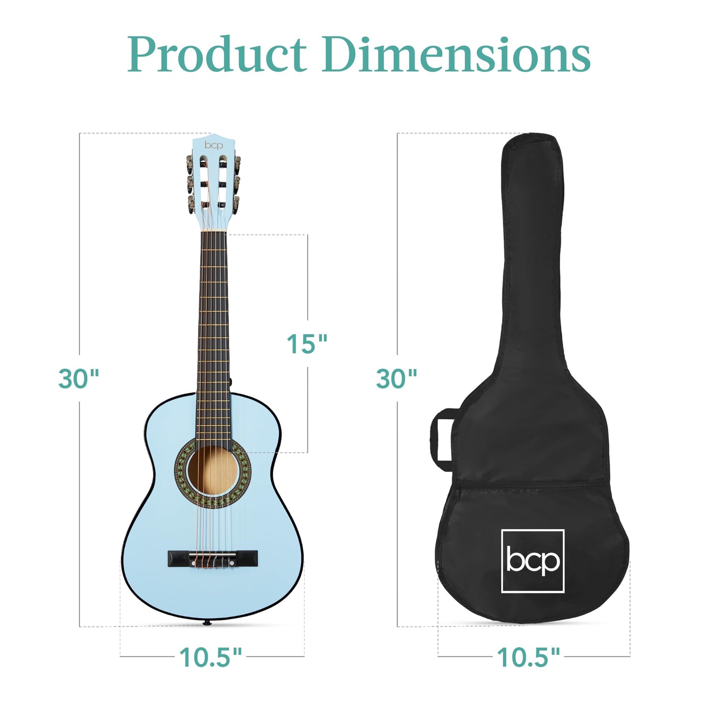 Best Choice Products 30in Kids Acoustic Guitar, All-in-One Beginner Starter Kit w/Strap, Case, Extra Strings, Rosette Inlay - Black