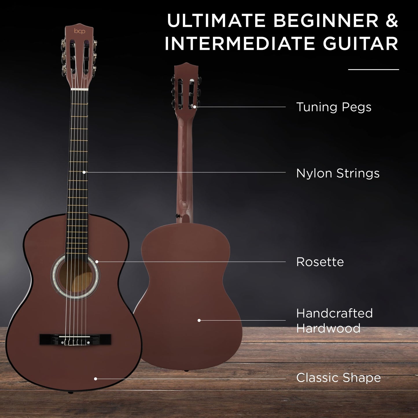 Best Choice Products 30in Kids Acoustic Guitar, All-in-One Beginner Starter Kit w/Strap, Case, Extra Strings, Rosette Inlay - Black