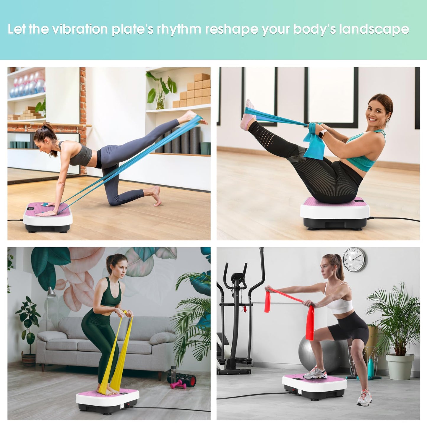 Vibration Plate Exercise Machine for Lymphatic Drainage Weight Loss,SoftGym Power Vibration Plate 300-400 Lbs Capacity Full Whole Body Workout Vibration Platform,Waver Vibration Plate for Home Fitness