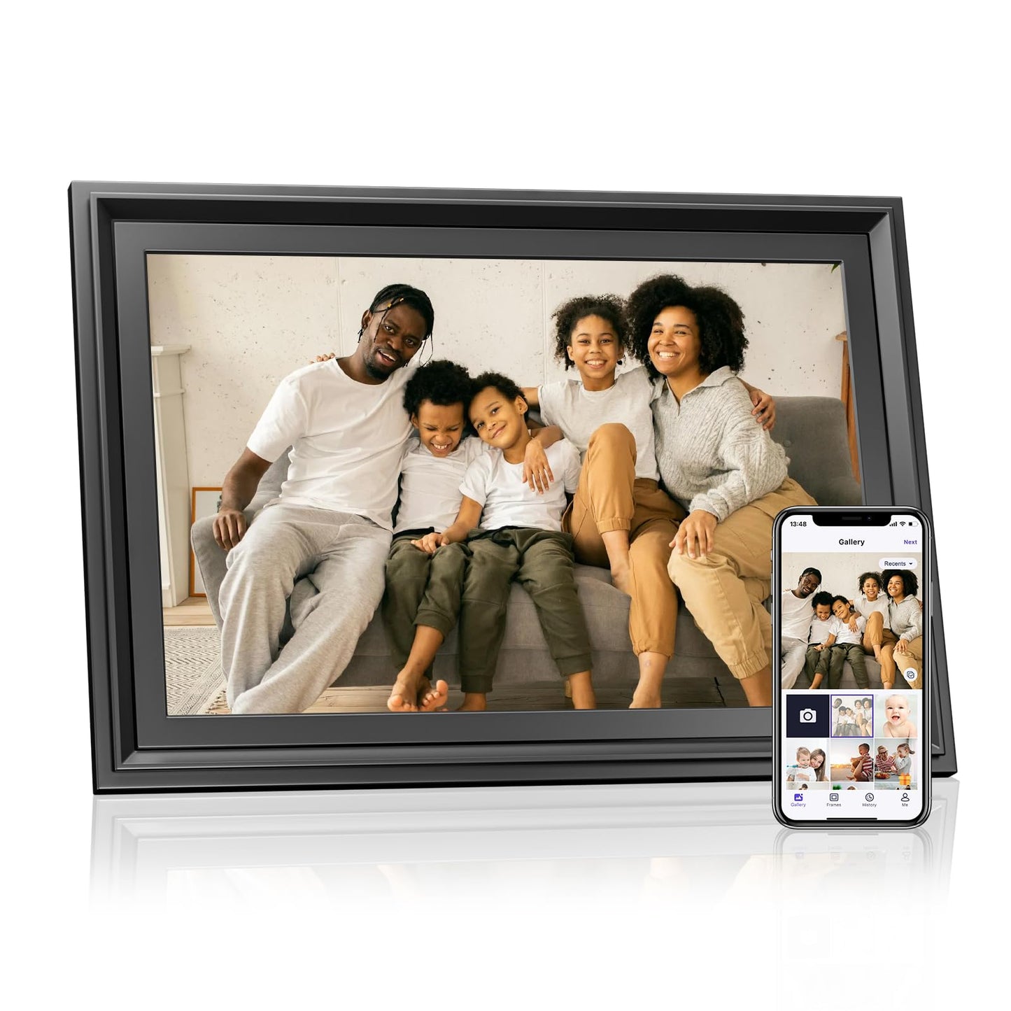 10.1 Inch WiFi Digital Picture Frame, 1280x800HD IPS Touch Screen Digital Photo Frame Electronic,16GB Memory, Auto-Rotate, Wall Mountable, Share Photos/Videos Instantly via Uhale App from Anywhere