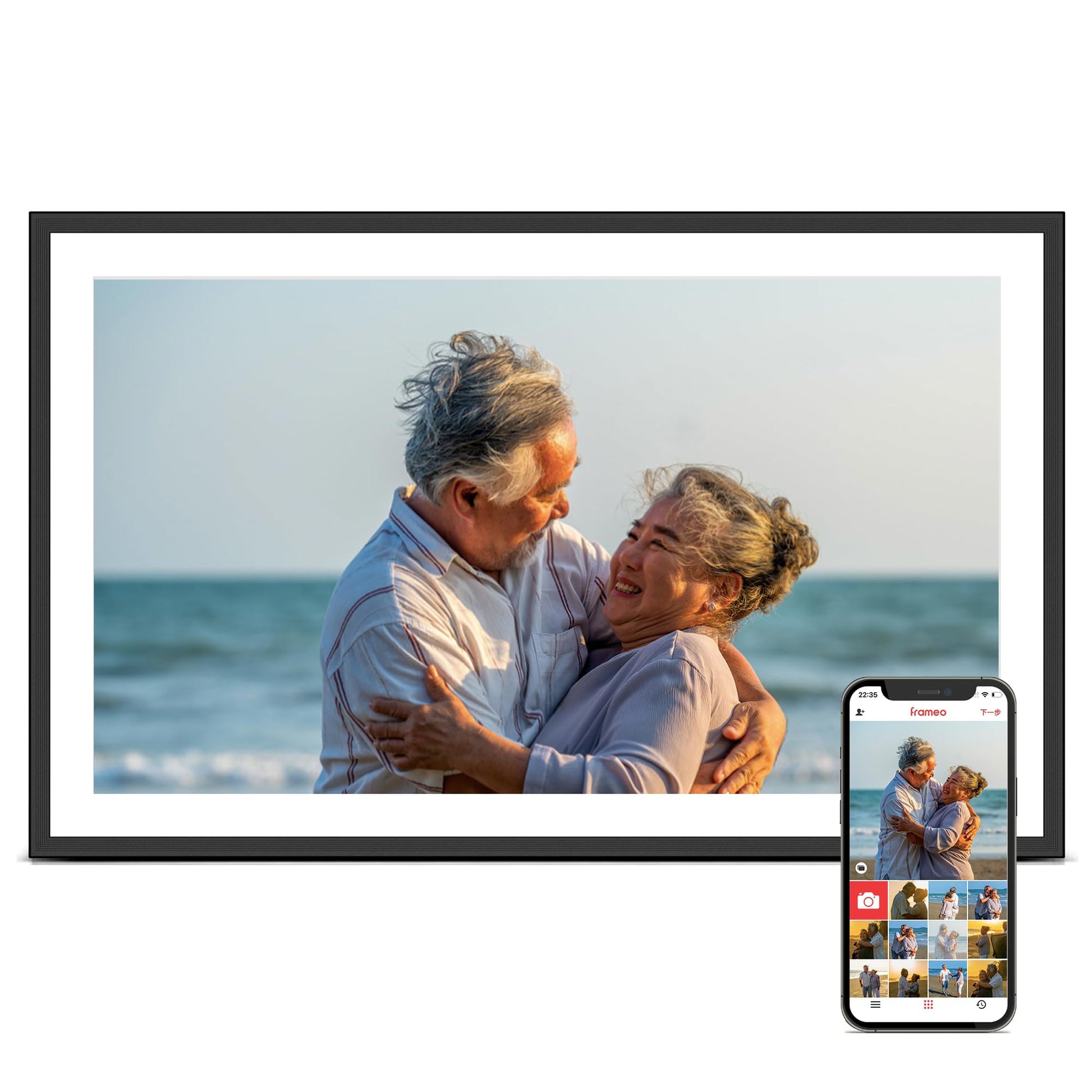 Digital Picture Frame WiFi, 10.1 Inch Frameo Digital Photo Frame 32GB Memory, 1280 * 800 Touch Screen, Auto-Rotate, Share Pictures Videos Instantly, Wedding, Birthday, Gift for Mom, Dad, Grandparents