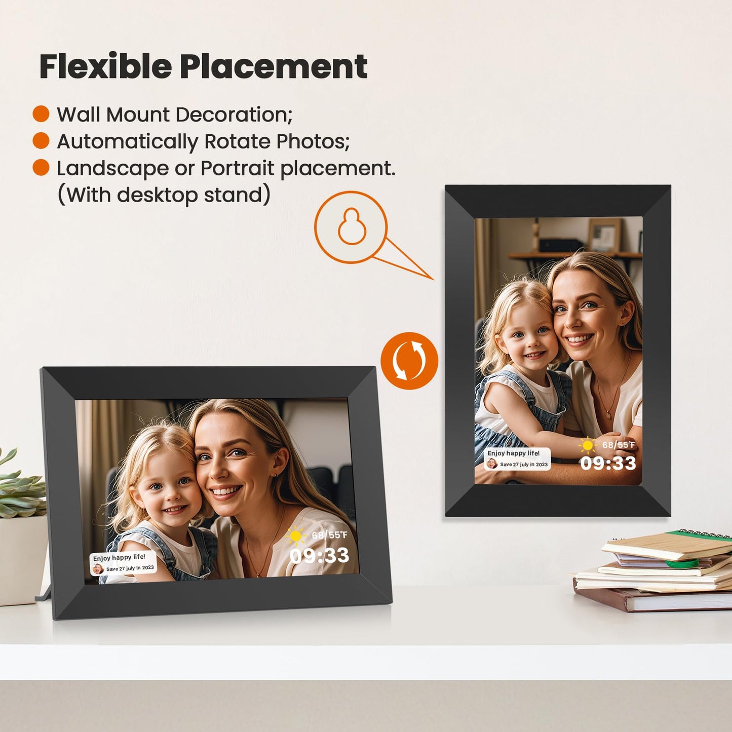 Uhale Digital Picture Frame WiFi 10.1 Inch with 32GB Storage, Electronic Photo Frames 1280 x 800 HD IPS Touch Screen, Auto Rotate, Slideshow, Instantly Share Photos and Videos from Anywhere