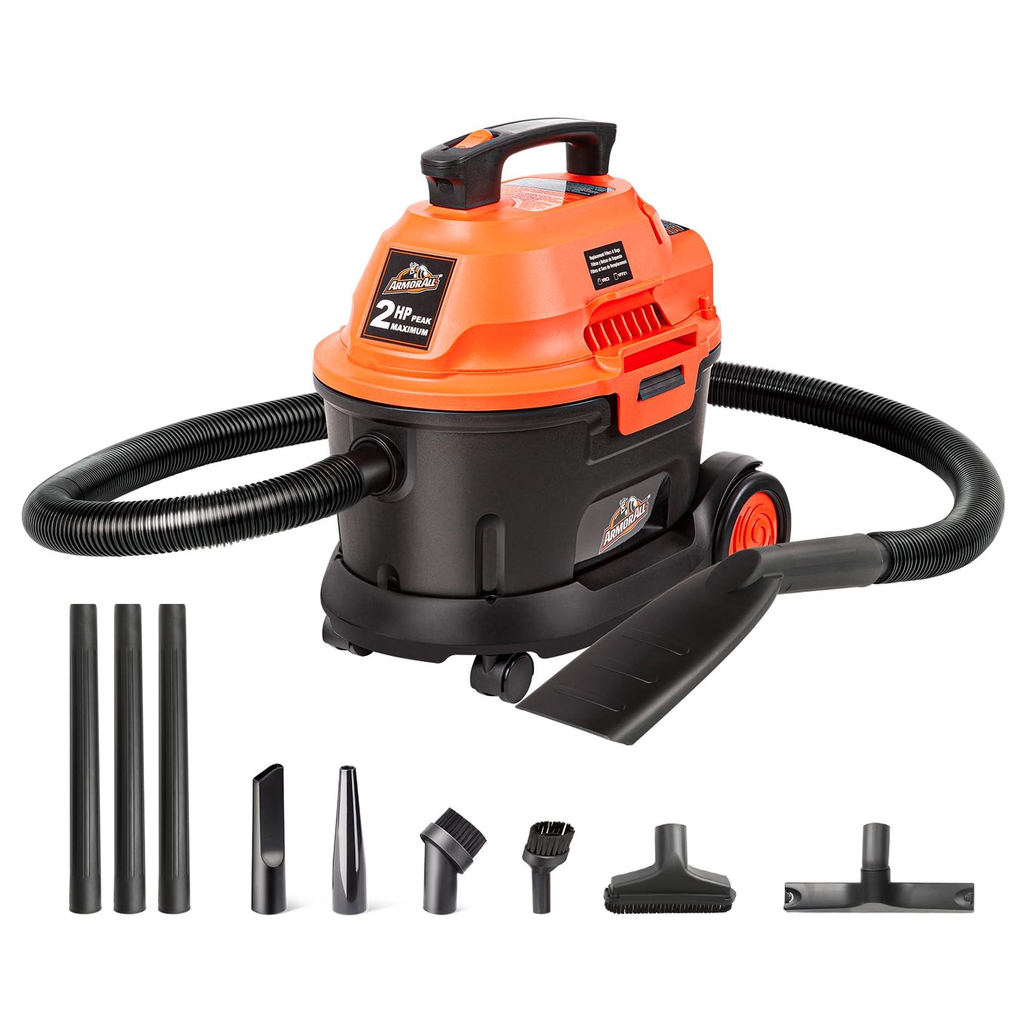 Armor All, AA255 , 2.5 Gallon 2 Peak HP Wet/Dry Utility Shop Vacuum , Orange