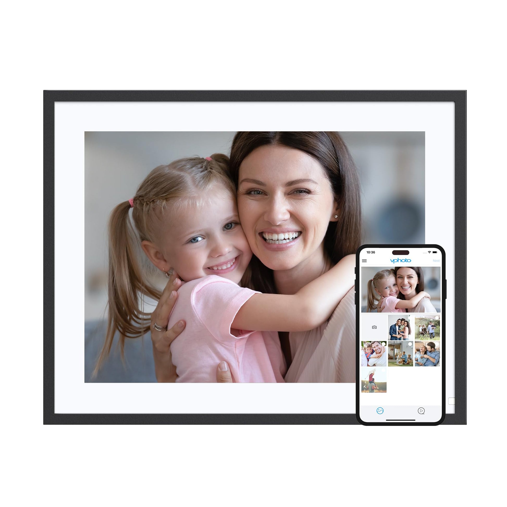 Dragon Touch 10.1'' WIFI Digital Picture Frame - 1280*800 HD IPS Touch Screen Digital Photo Frame Display, Auto-Rotate, Share Photos/Videos Instantly via Free App Best Gifts for Birthday, Wedding, Mom