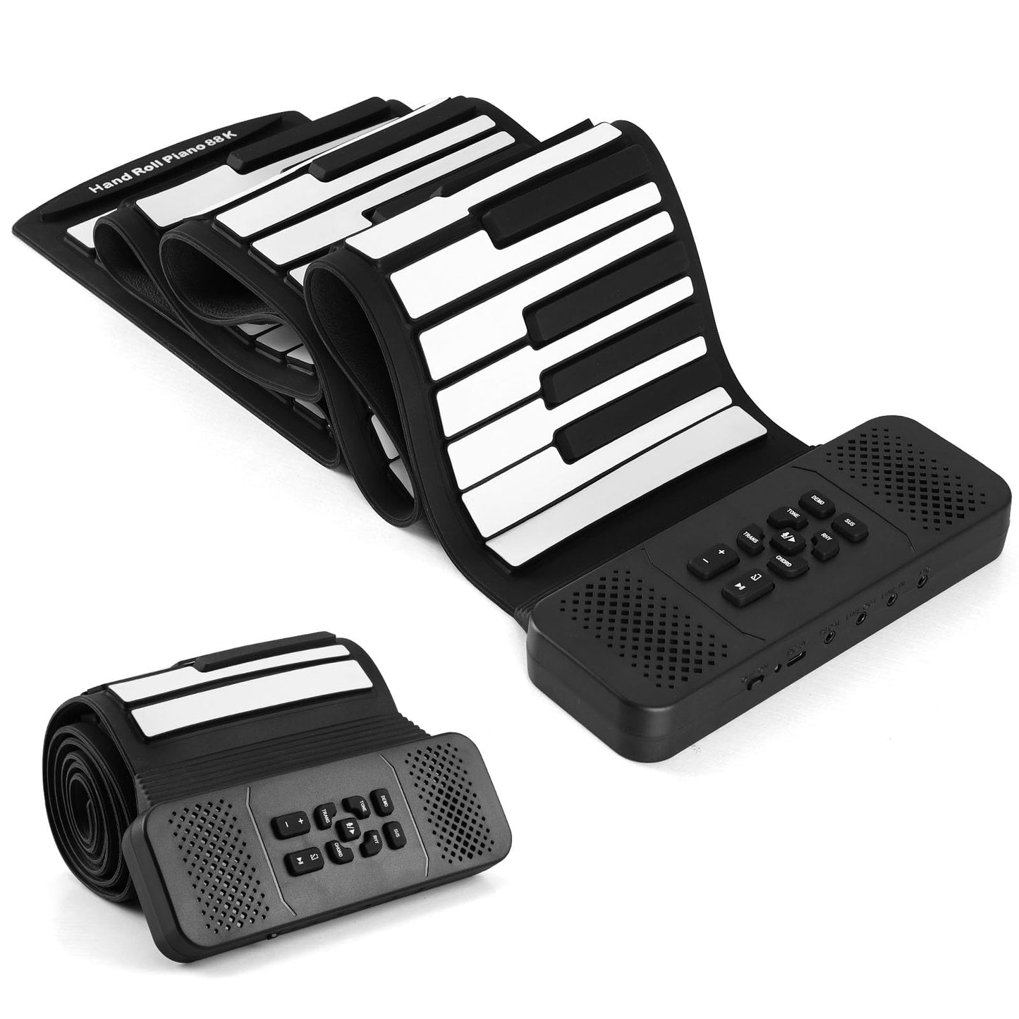 61 Keys Roll Up Piano keyboard piano Upgraded Portable Rechargeable Electronic Hand Roll Piano With Environmental Silicone Piano Keyboard for Beginners (Black)