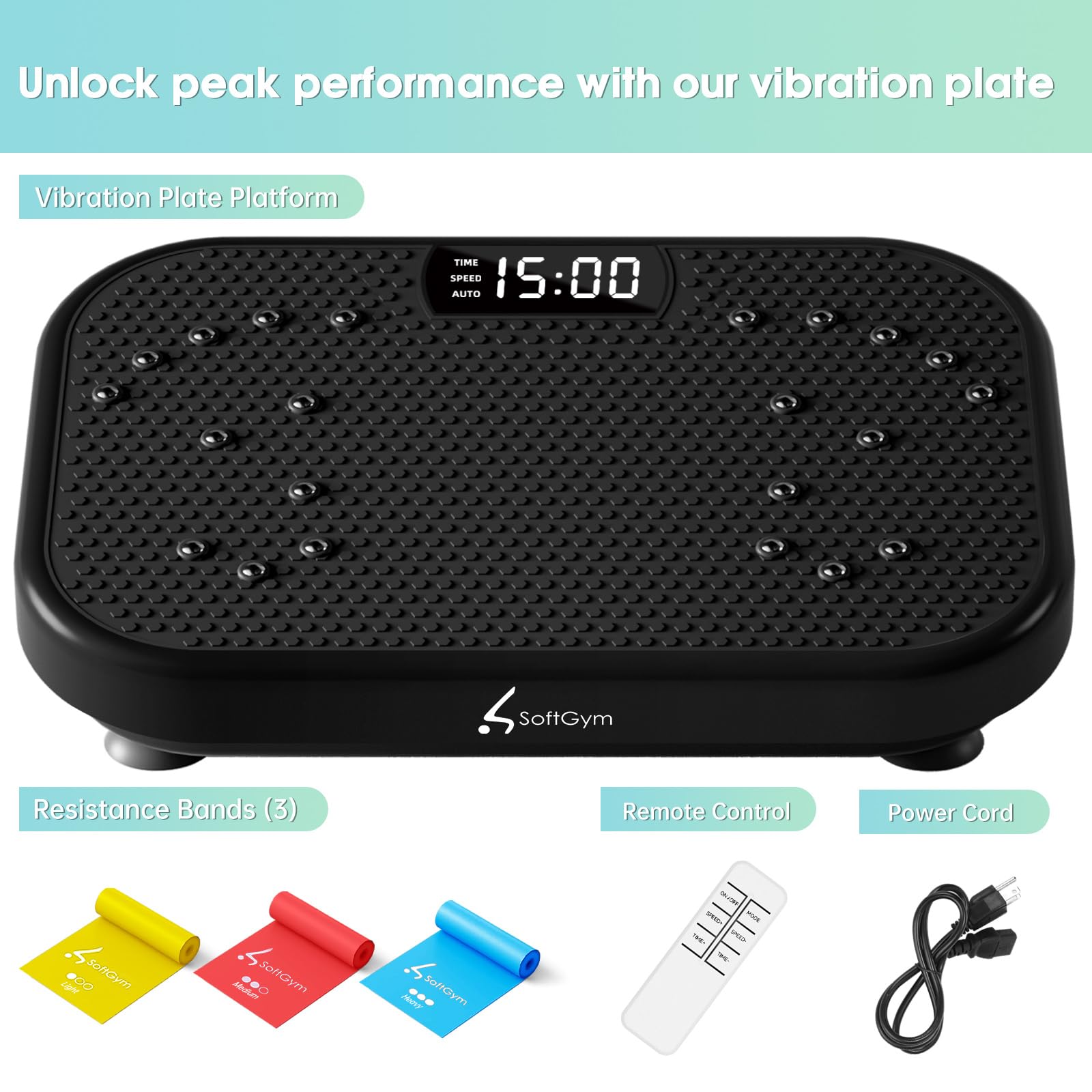 Vibration Plate Exercise Machine for Lymphatic Drainage Weight Loss,SoftGym Power Vibration Plate 300-400 Lbs Capacity Full Whole Body Workout Vibration Platform,Waver Vibration Plate for Home Fitness