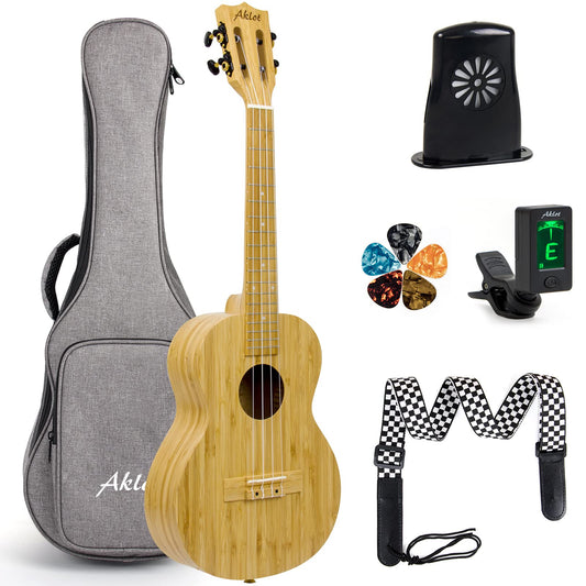 AKLOT 5 Strings Ukulele,Tenor Ukelele 26 inch Solid Mahogany Uke with Gig Bag Belt Extra Strings Professionals