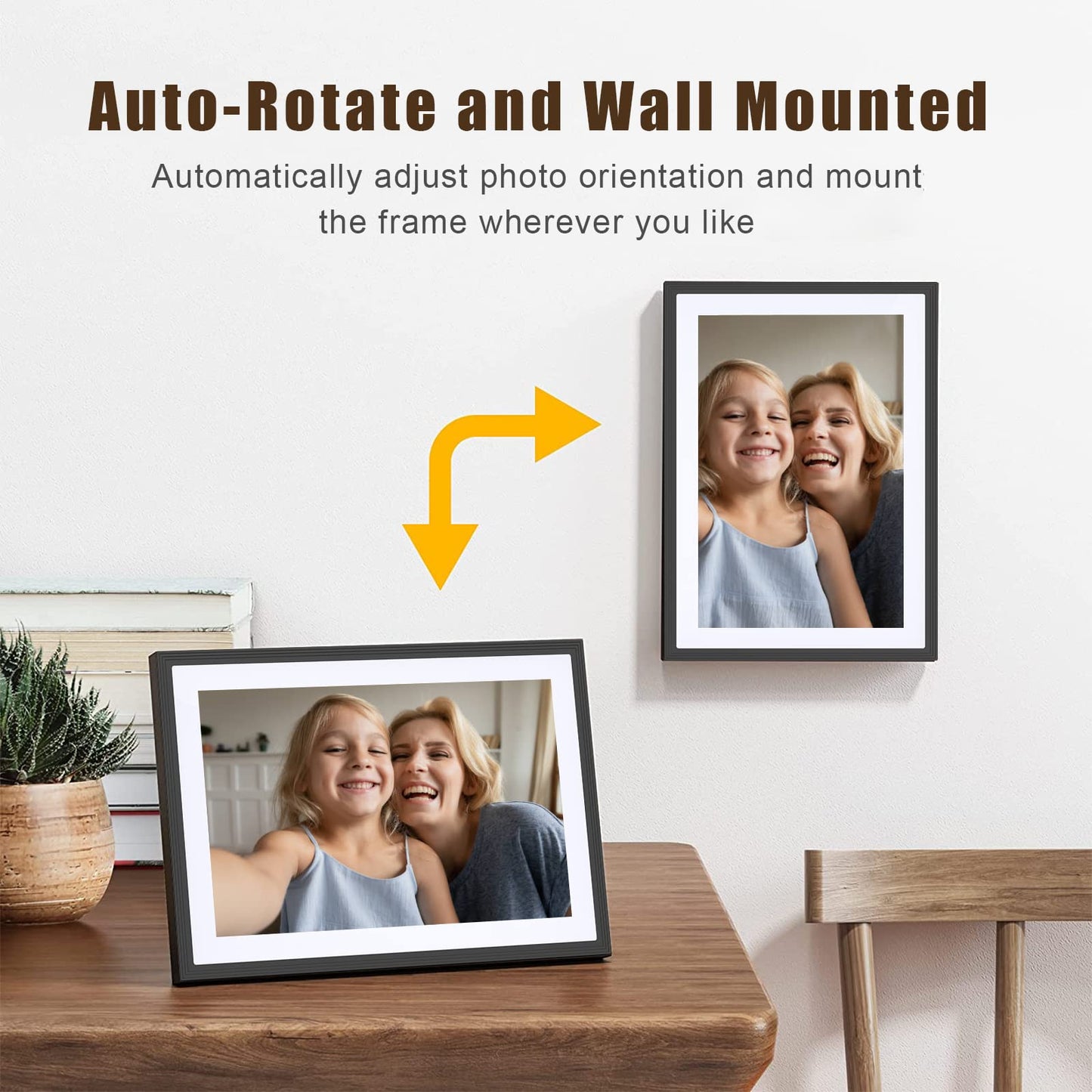 Frameo 10.1" WiFi Digital Picture Frame, Smart Digital Photo Frame with 16GB Storage, 1280x800 IPS HD Touch Screen, Auto-Rotate, Easy Setup to Share Photos or Videos Remotely via App from Anywhere