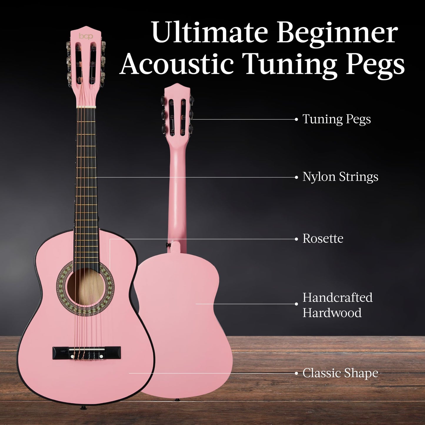 Best Choice Products 30in Kids Acoustic Guitar, All-in-One Beginner Starter Kit w/Strap, Case, Extra Strings, Rosette Inlay - Black