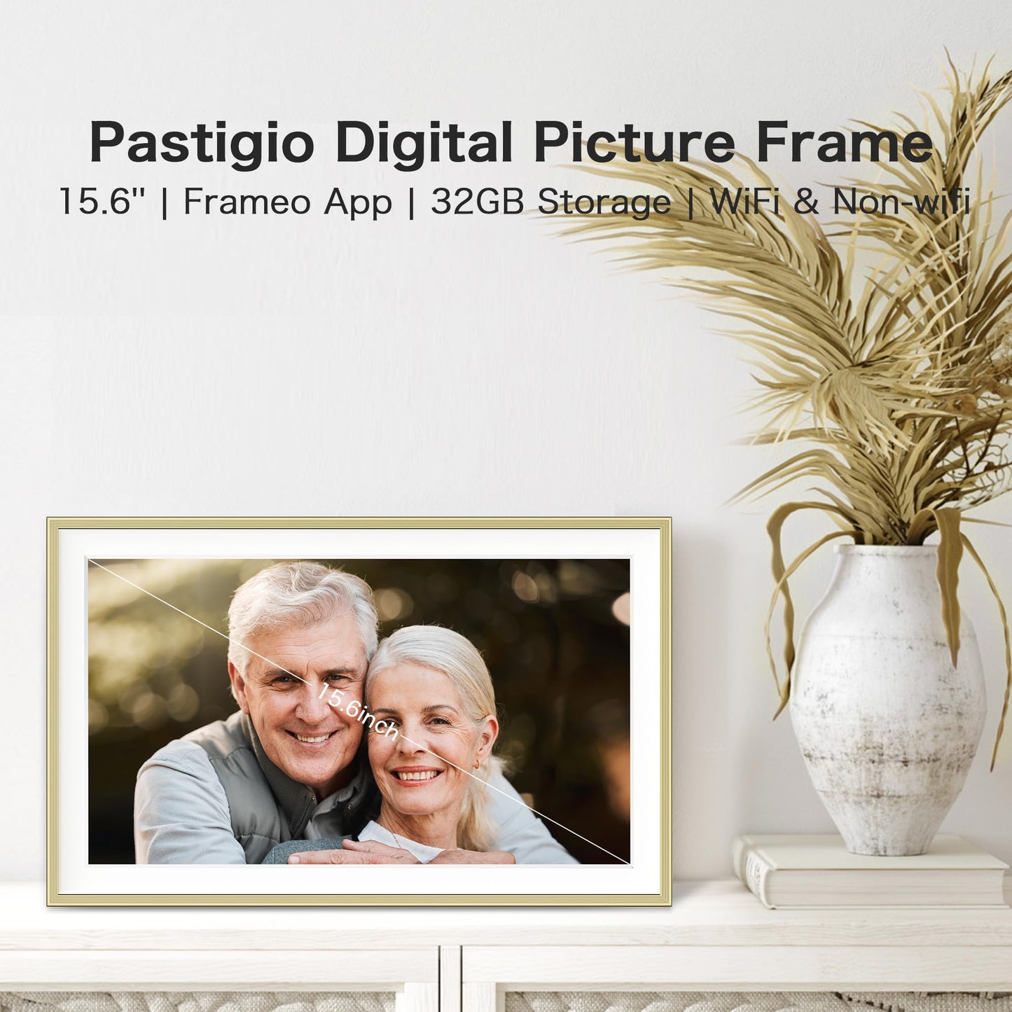 Digital Picture Frame, 10.1'' Frameo Digital WiFi, 32GB Memory, 1280 * 800 HD Touch Screen Electronic Photo Frame, Wall Mountable, Auto-Rotate, Share Instantly, Wedding, Birthday Gifts for Women, Mom