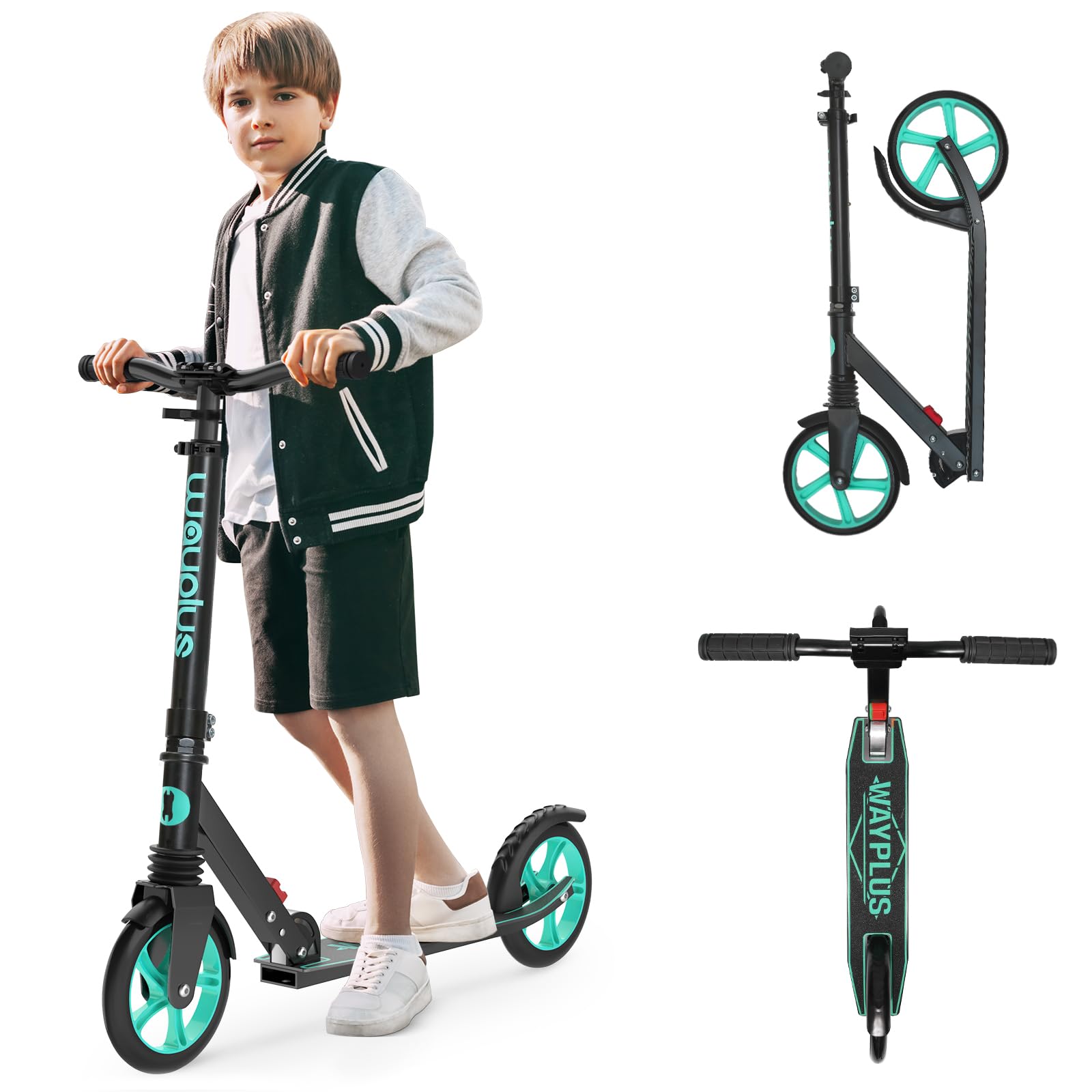 Kick Scooter for Ages 6+,Kid, Teens &amp; Adults. Max Load 240 LBS. Foldable, Lightweight, 8IN Big Wheels for Kids, Teen and Adults, 4 Adjustable Levels. Bearing ABEC9