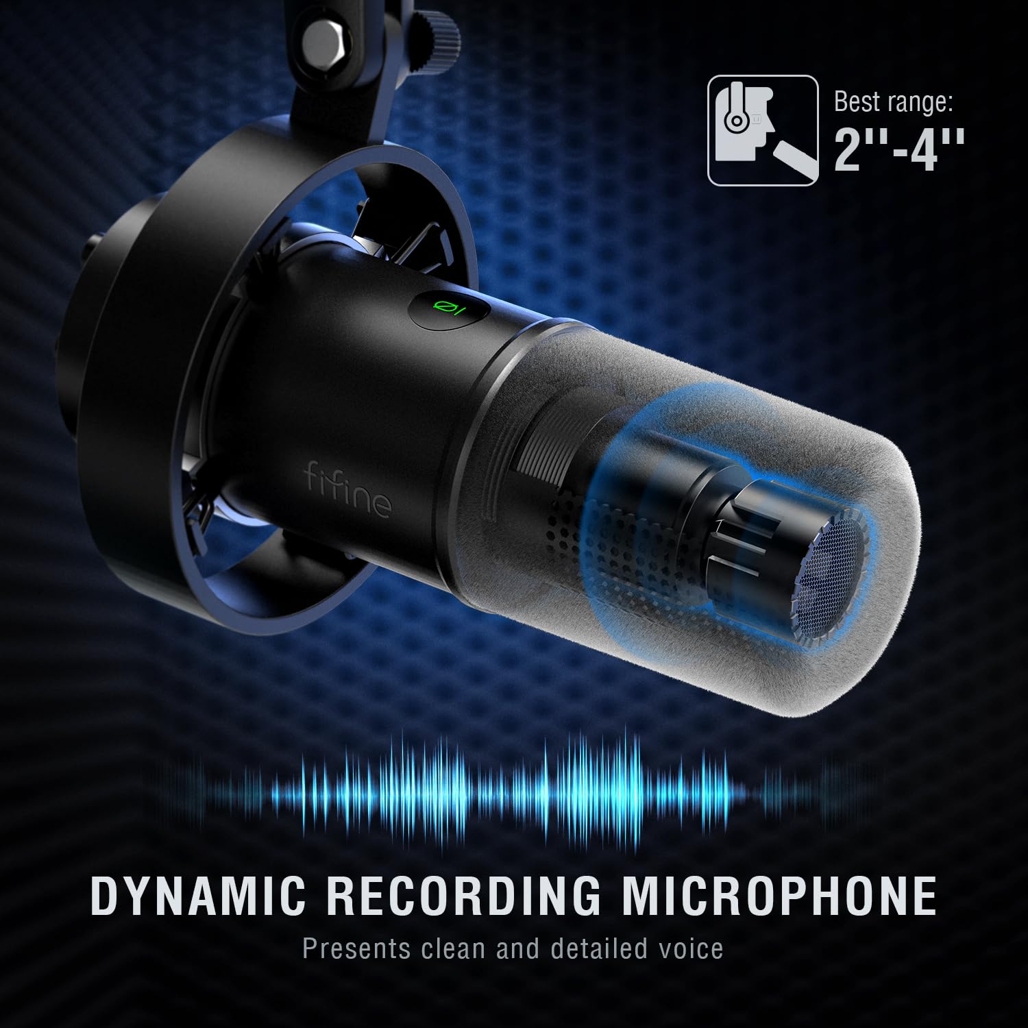 FIFINE Dynamic Microphone, XLR/USB Podcast Recording PC Microphone for Vocal Voice-Over Streaming, Studio Metal Mic with Mute, Headphone Jack, Monitoring Volume Control, Windscreen-Amplitank K688