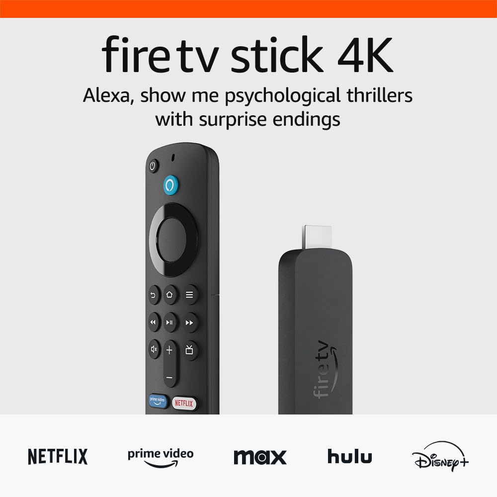 Amazon Fire TV Stick 4K (newest model) with AI-powered Fire TV Search, Wi-Fi 6, stream over 1.5 million movies and shows, free &amp; live TV