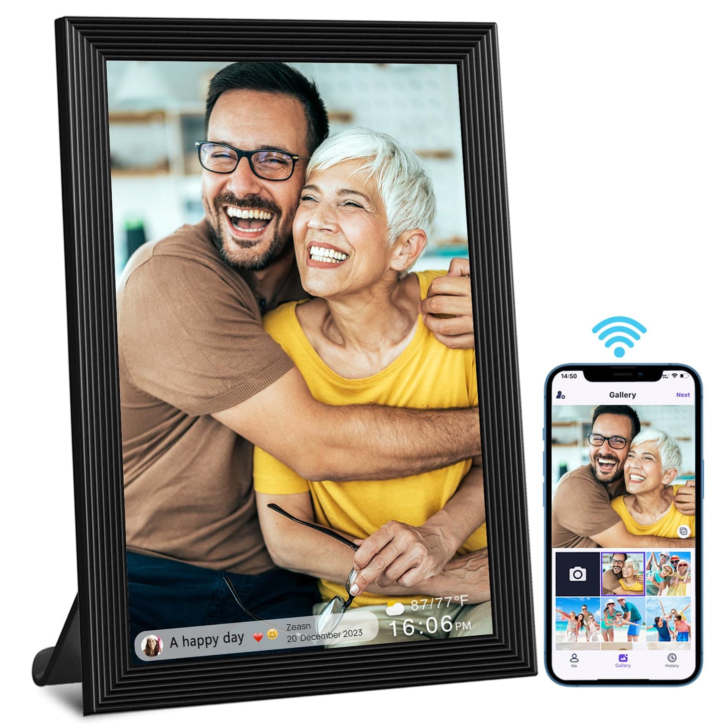 FRAMEO Digital Photo Frame, 10.1 Inch WiFi Digital Picture Frame with 1280x800 IPS HD Touch Screen, 32GB Storage Auto-Rotate Wall Mountable Easy Share Photos or Videos via Frameo App from Anywhere