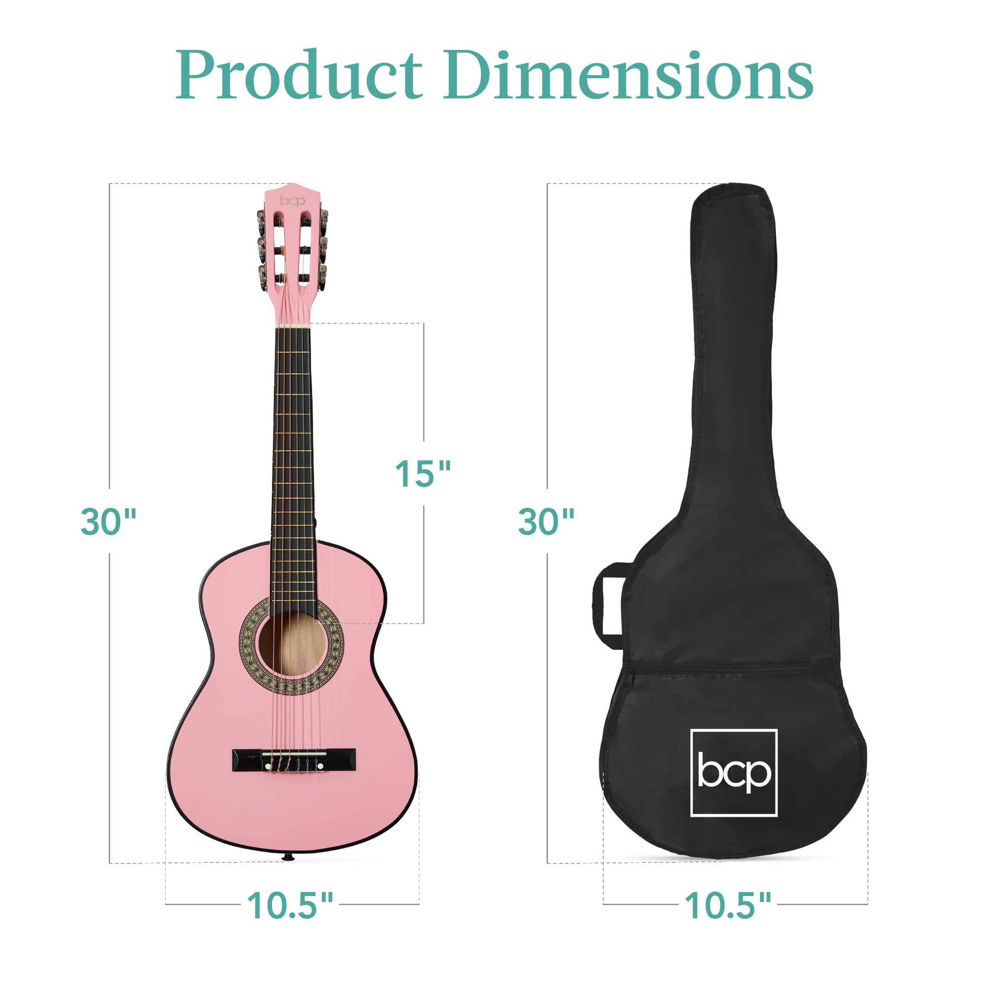 Best Choice Products 30in Kids Acoustic Guitar, All-in-One Beginner Starter Kit w/Strap, Case, Extra Strings, Rosette Inlay - Black