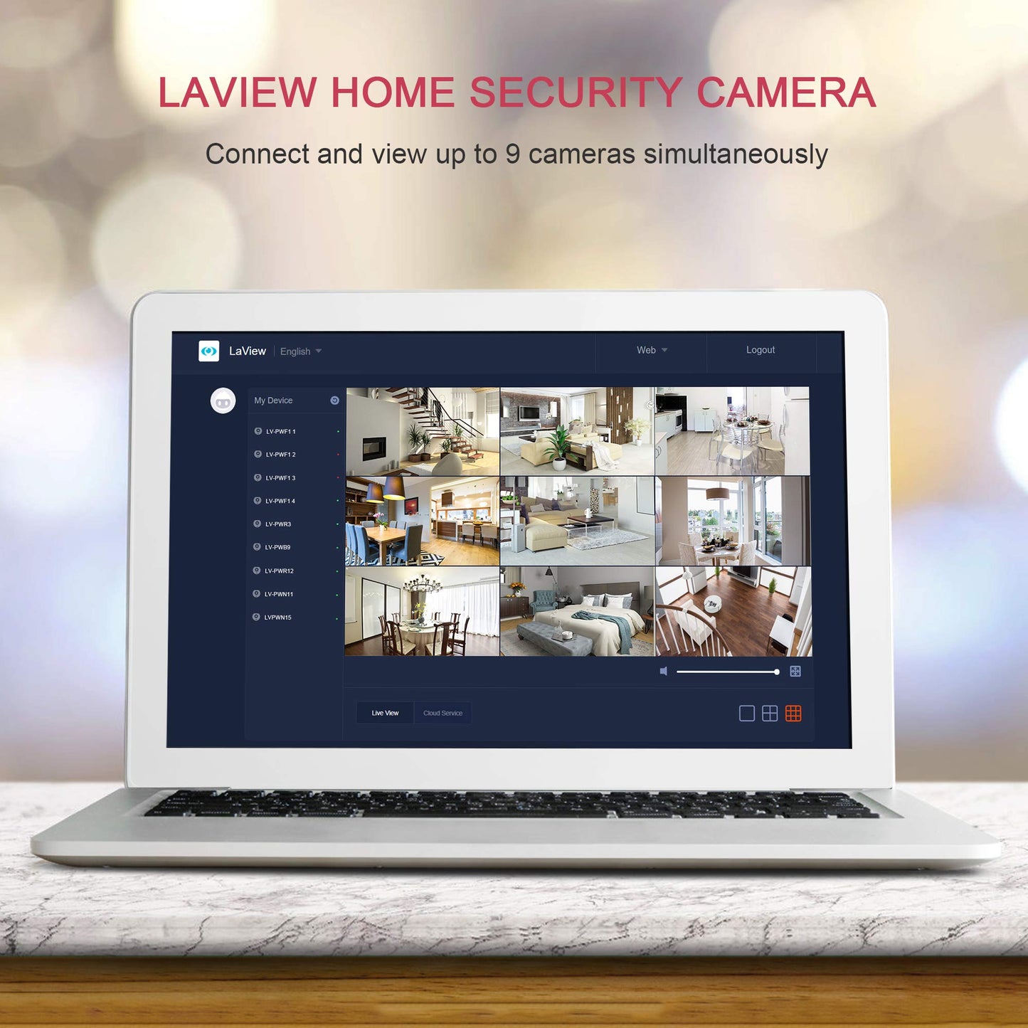 LaView Security Cameras 4pcs, Home Security Camera Indoor 1080P, Wi-Fi Cameras Wired for Pet, Motion Detection, Two-Way Audio, Night Vision, Phone App, Works with Alexa, iOS &amp; Android &amp; Web Access