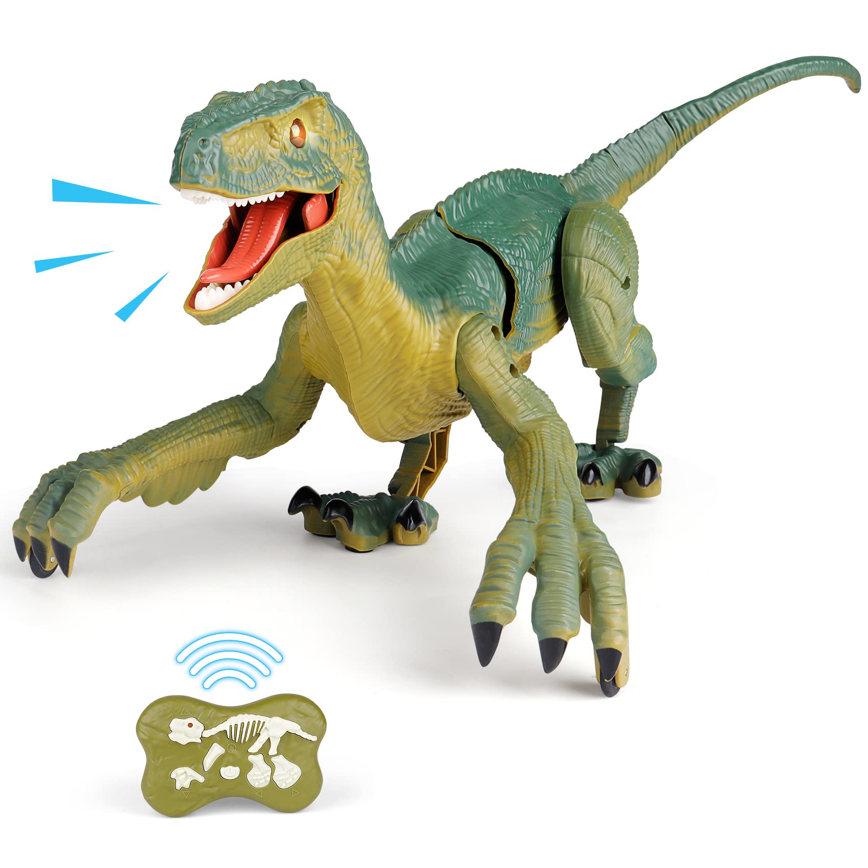 VERTOY Remote Control Dinosaur Toys for Boys 3-5 4-7 8-12 Year Old - Realistic Big T-Rex Gift Ideas for Kids, RC Walking Dino with Roaring, Spray, Light, Touch Sensing