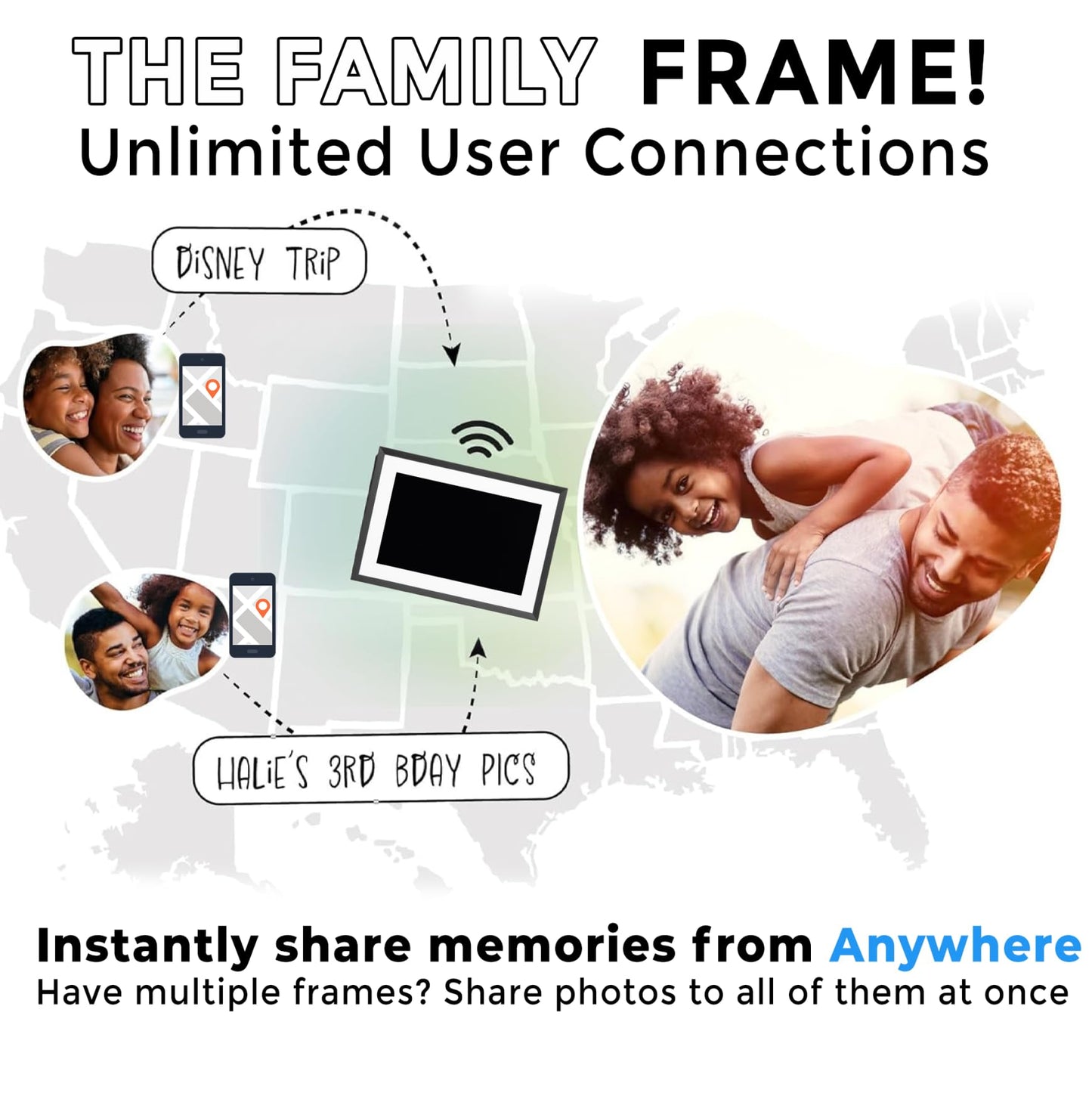 PhotoSpringㅤ 10 inch WiFi Digital Picture Frame | Send Photos by Email, Web or Our Free App | Electronic Picture Frame with Touchscreen &amp; 32GB Internal Memory | Easy Setup | Play Videos up to 5 min