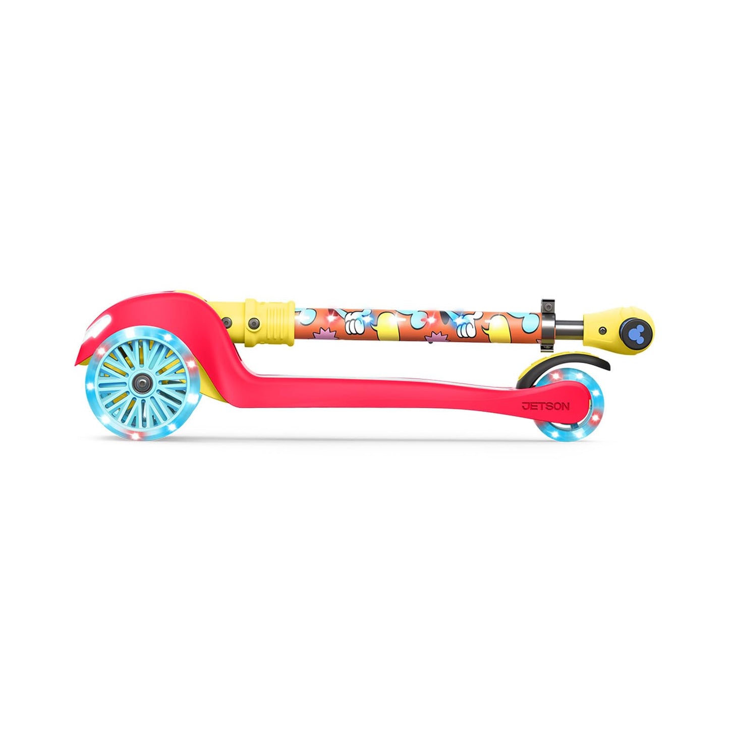 Jetson Character Kids Kick Scooter, LED Lights on Stem &amp; Light-Up Wheels, Lightweight Frame, Height-Adjustable Handlebar, Lean-to-Steer System, Easy-Fold Mechanism