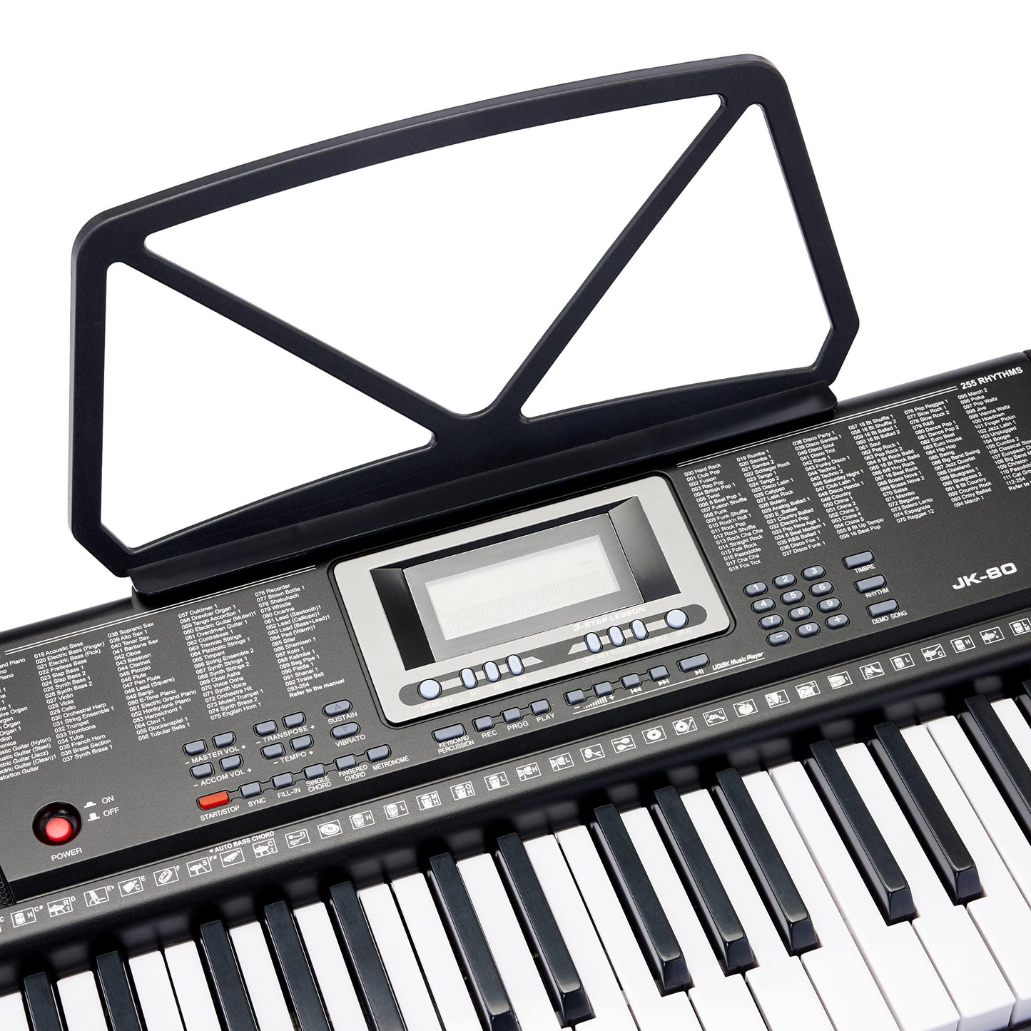 Amazon Basics Electric Keyboard Piano with 61 Keys, Built-in Speakers, Songs for Learning, Black