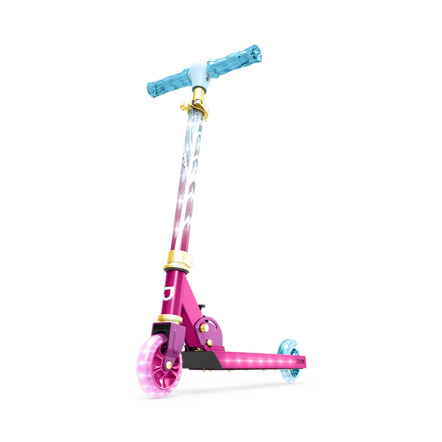 Jetson Character Kids Kick Scooter, LED Lights on Stem &amp; Light-Up Wheels, Lightweight Frame, Height-Adjustable Handlebar, Lean-to-Steer System, Easy-Fold Mechanism