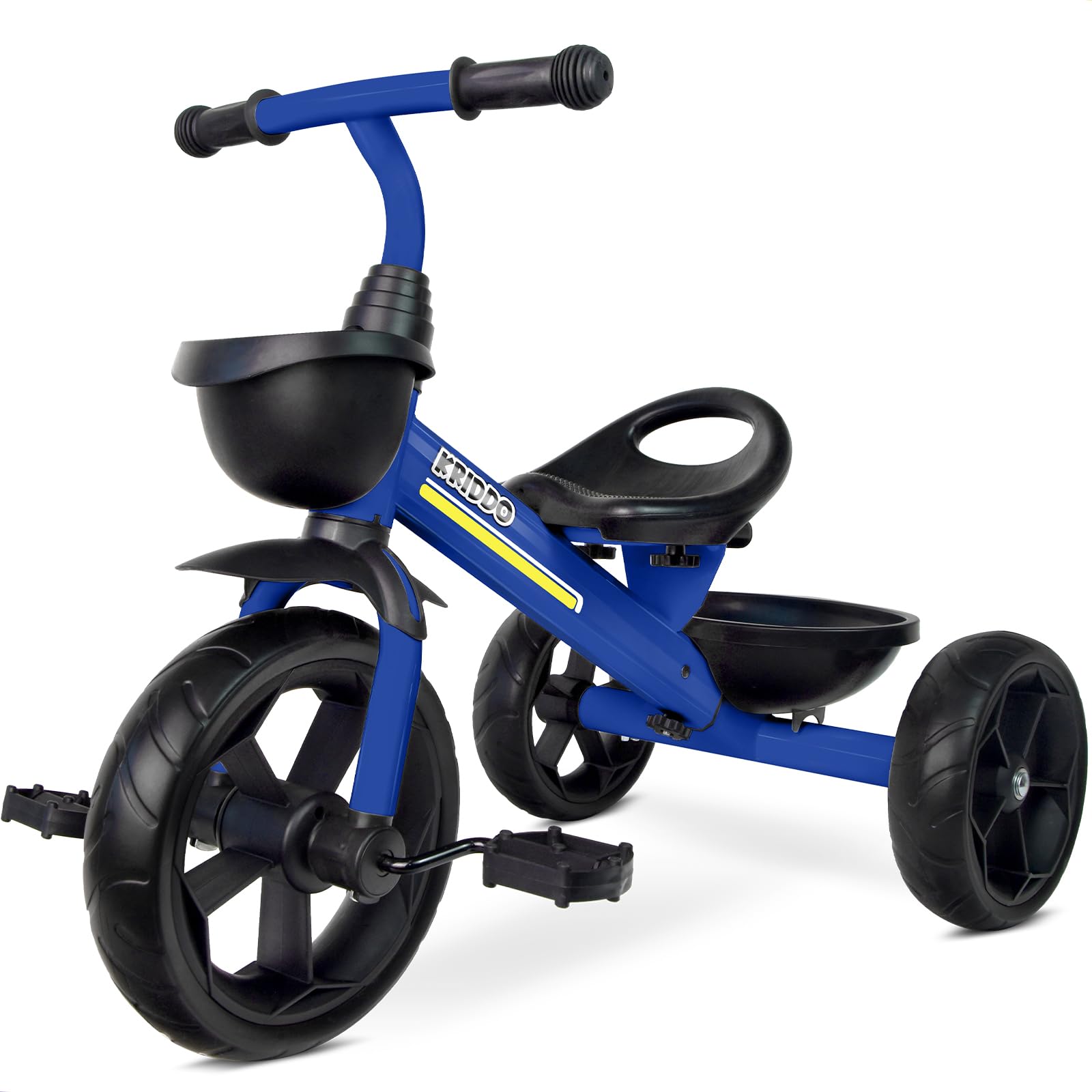 KRIDDO Kids Tricycle for 2-5 Year Olds - Gift for Toddlers - Black