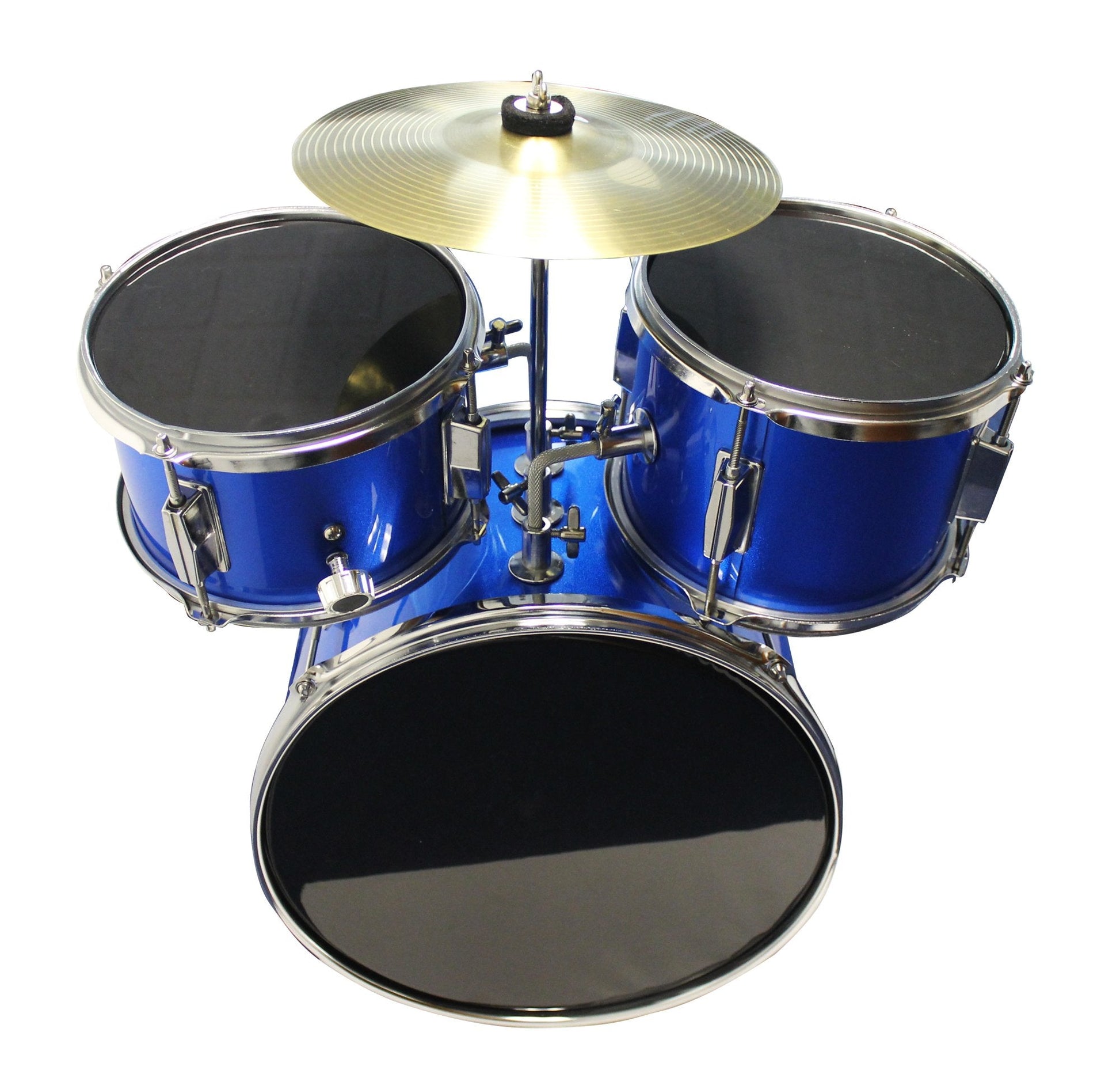 Music Alley 3 Piece Kids Drum Set with Throne, Cymbal, Pedal &amp; Drumsticks, Blue, (DBJK02)