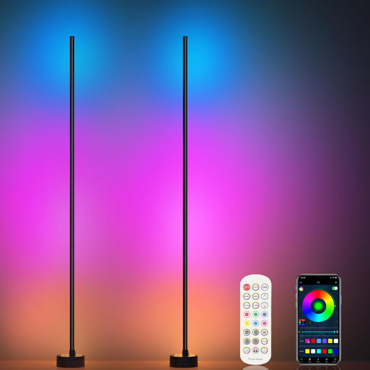 Corner Floor Lamp - Smart RGB LED Corner Lamp with App and Remote Control, 16 Million Colors &amp; 68+ Scene, Music Sync, Timer Setting - Ideal for Living Rooms, Bedrooms, and Gaming Rooms