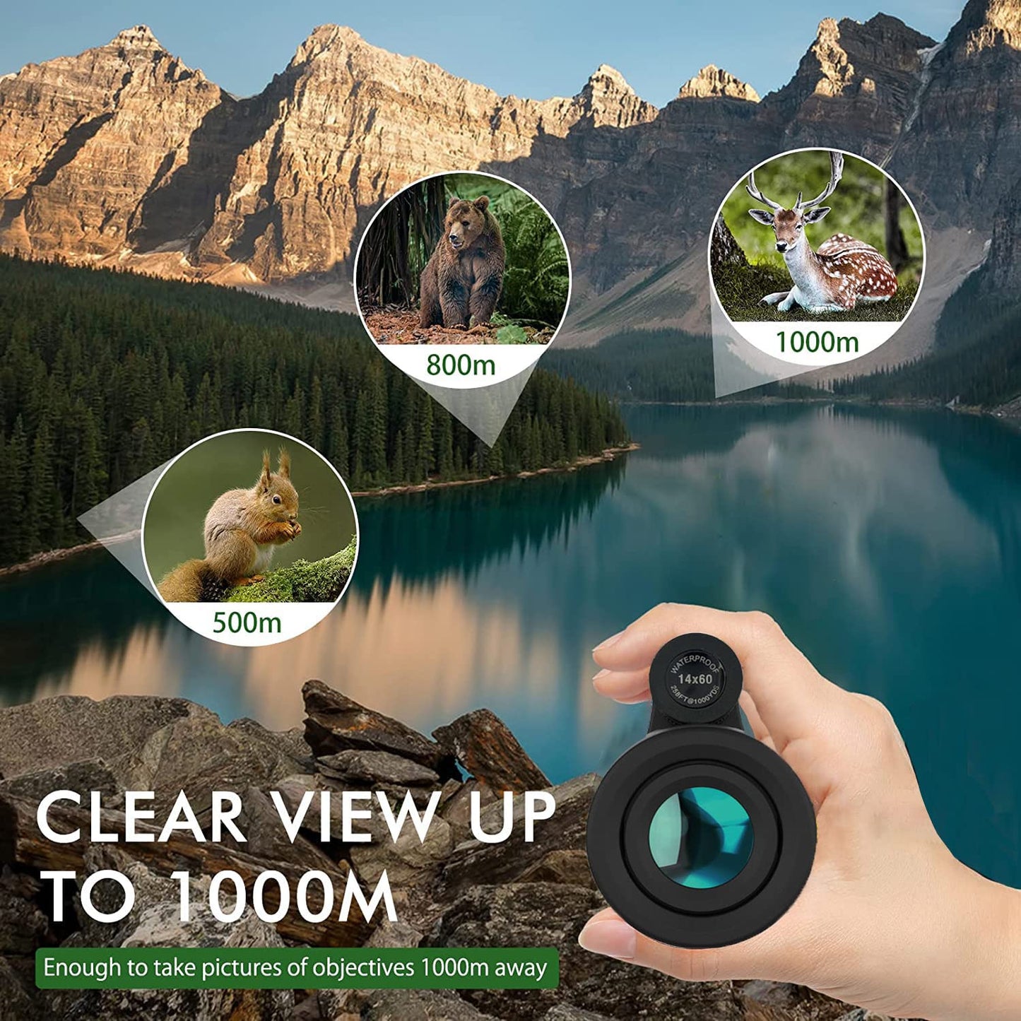 12x60 Monocular Telescope with Smartphone Holder &amp; Upgraded Tripod, High Powered SMC &amp; BAK4 Scope, Birthday Gifts for Men Dad Him Husband Teen, White Elephant Gift, Outdoors Survival Hiking Gear