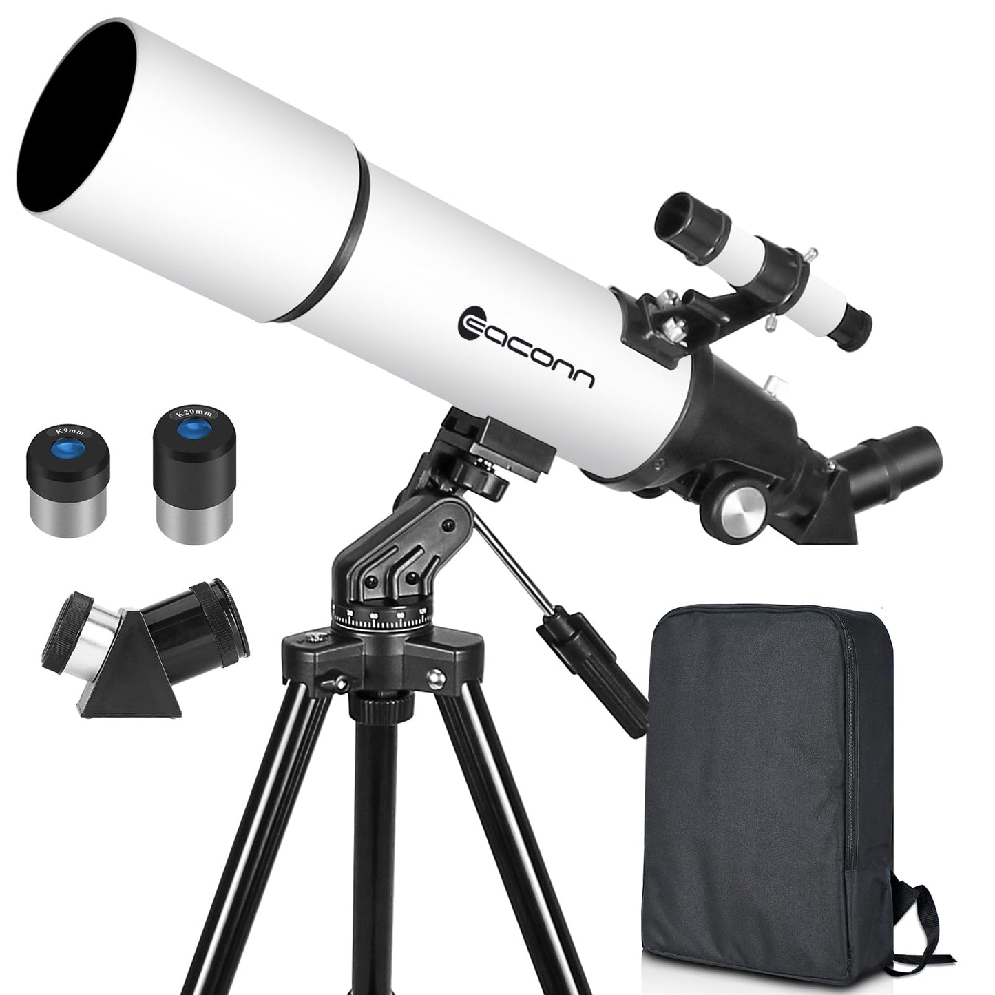 Telescopes for Adults Astronomy, 80mm Aperture 600mm Refractor Telescope for Kids &amp; Beginners, Compact and Portable Travel Telescopio with Backpack