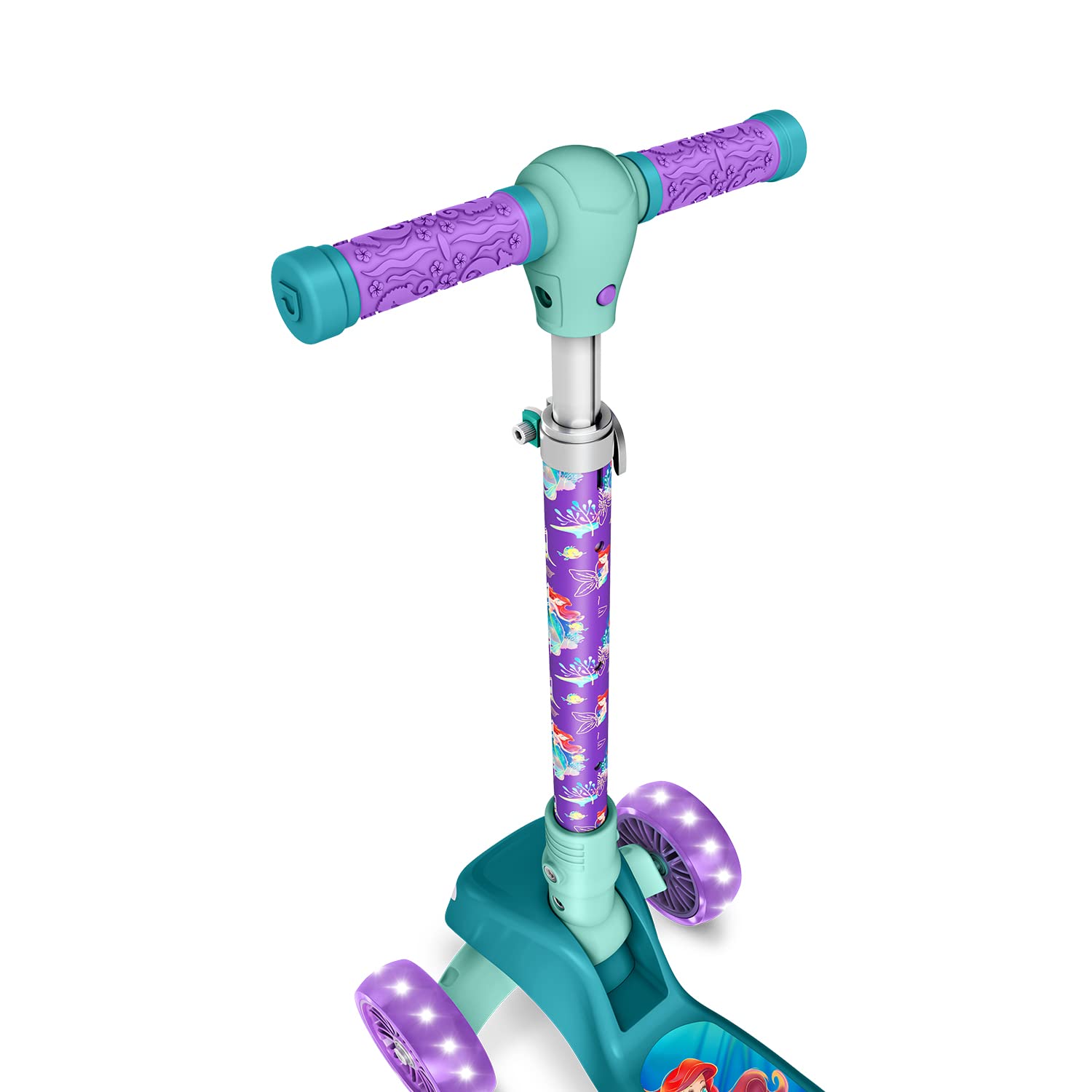 Jetson Character Kids Kick Scooter, LED Lights on Stem &amp; Light-Up Wheels, Lightweight Frame, Height-Adjustable Handlebar, Lean-to-Steer System, Easy-Fold Mechanism