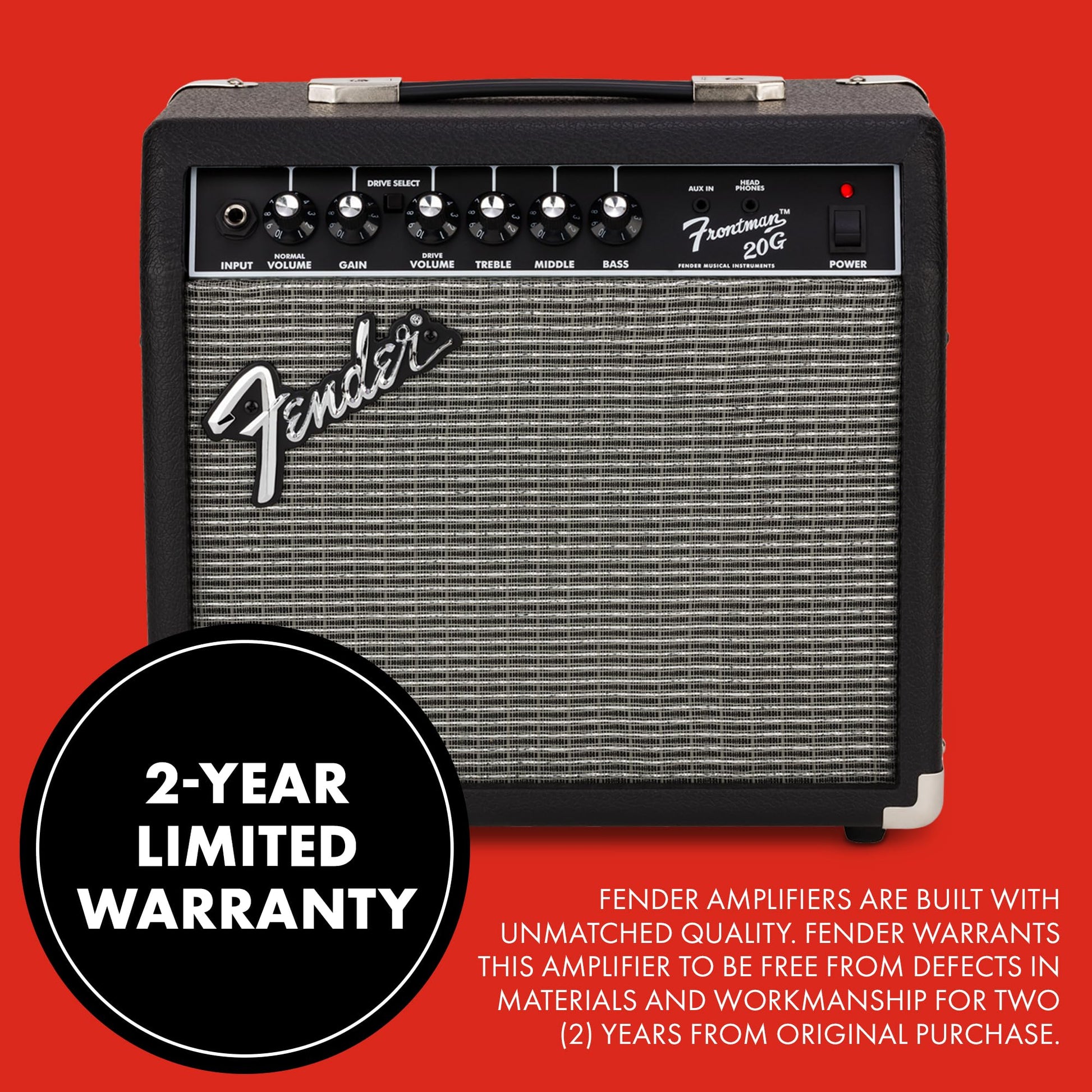 Fender Frontman 10G Guitar Amp, 10 Watts, with 2-Year Warranty, 6 Inch Fender Special Design Speaker, 5.75Dx10.25Wx11H Inches