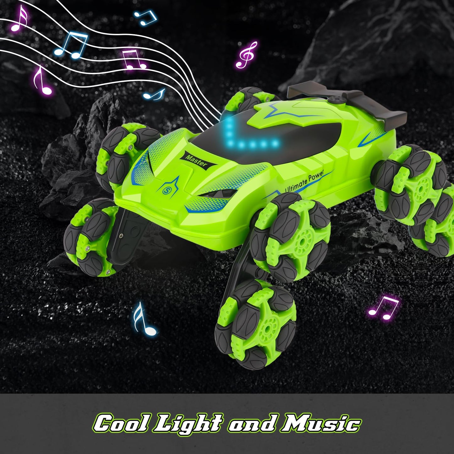 PREPOP 8WD Remote Control Stunt Cars Toys- Best Birthday Presents Gifts for Kids Age 6 7 8 9 10 11 12 Year Old Boys, 2.4Ghz Cool Transform RC Drift Cars with Music &amp; Light