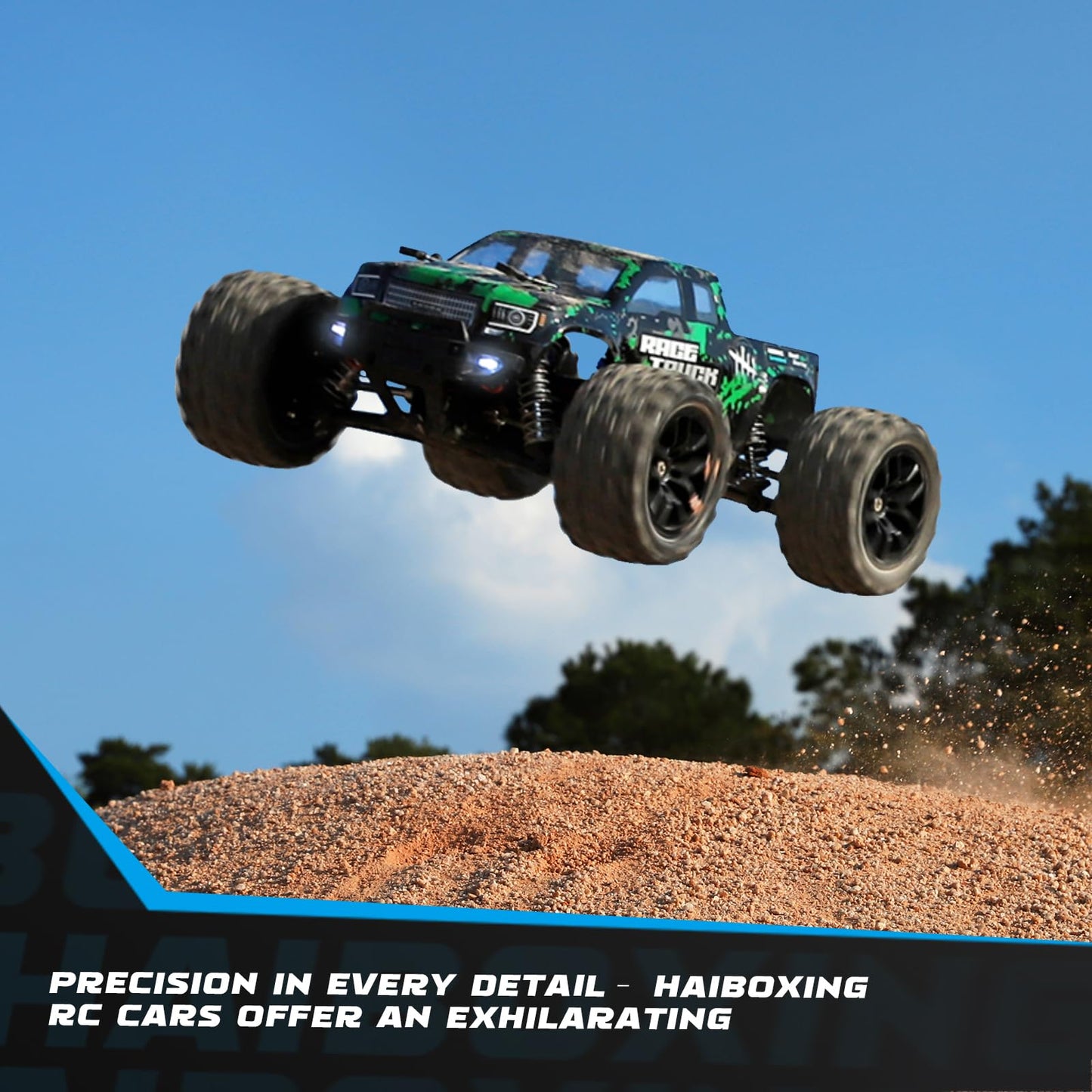 HAIBOXING 1:18 Scale All Terrain RC Car 18859, 36 KPH High Speed 4WD Electric Vehicle with 2.4 GHz Remote Control, 4X4 Waterproof Off-Road Truck with Two Rechargeable Batteries