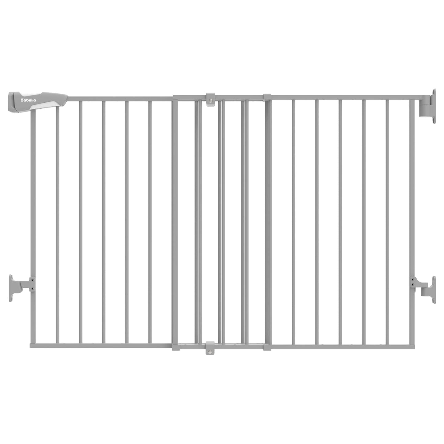 Babelio 26-43" No Bottom Bar Baby Gate for Babies, Elders and Pets, 2-in-1 Hardware Mount Dog Gate for The House, Stairs and Doorways, with Large Walk Thru Door, Black