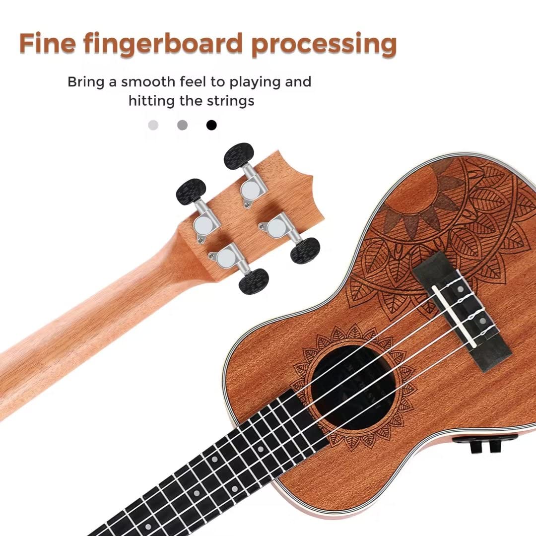 EASTROCK Concert Ukulele Mahogany Beginner 23 inch Ukelele Big Package Kit. Ukulele Ukalalee Suitable for adults, Beginners. (23-Mahogany)