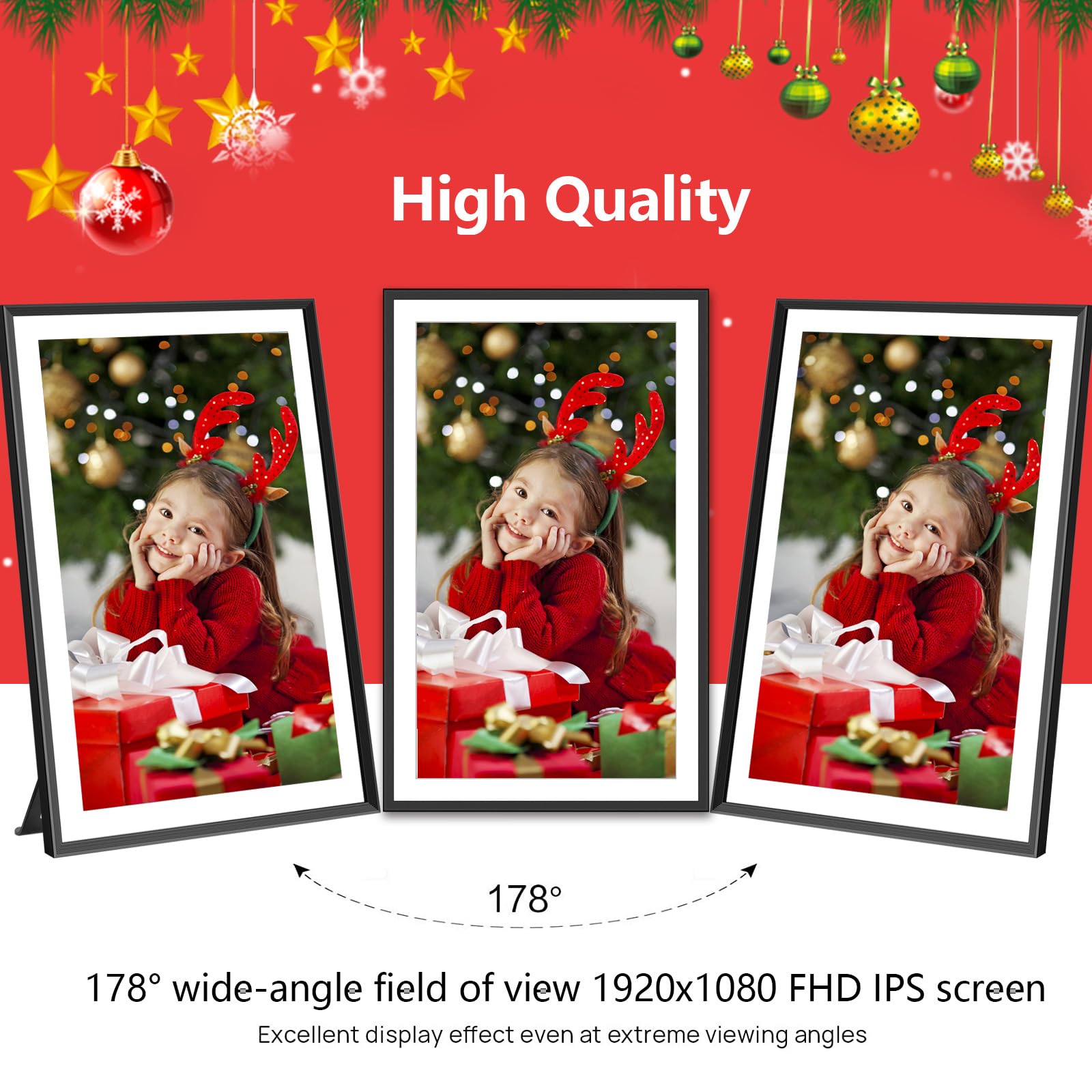 FRAMEO Digital Photo Frame, 10.1 Inch WiFi Digital Picture Frame with 1280x800 IPS HD Touch Screen, 32GB Storage Auto-Rotate Wall Mountable Easy Share Photos or Videos via Frameo App from Anywhere