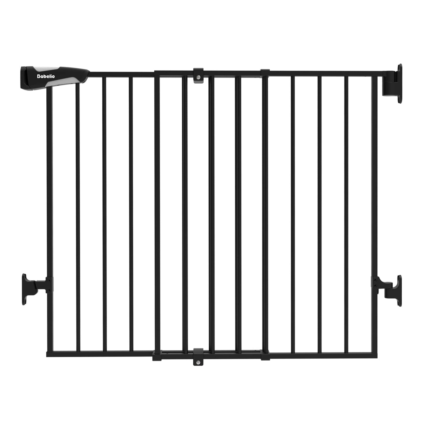 Babelio 26-43" No Bottom Bar Baby Gate for Babies, Elders and Pets, 2-in-1 Hardware Mount Dog Gate for The House, Stairs and Doorways, with Large Walk Thru Door, Black