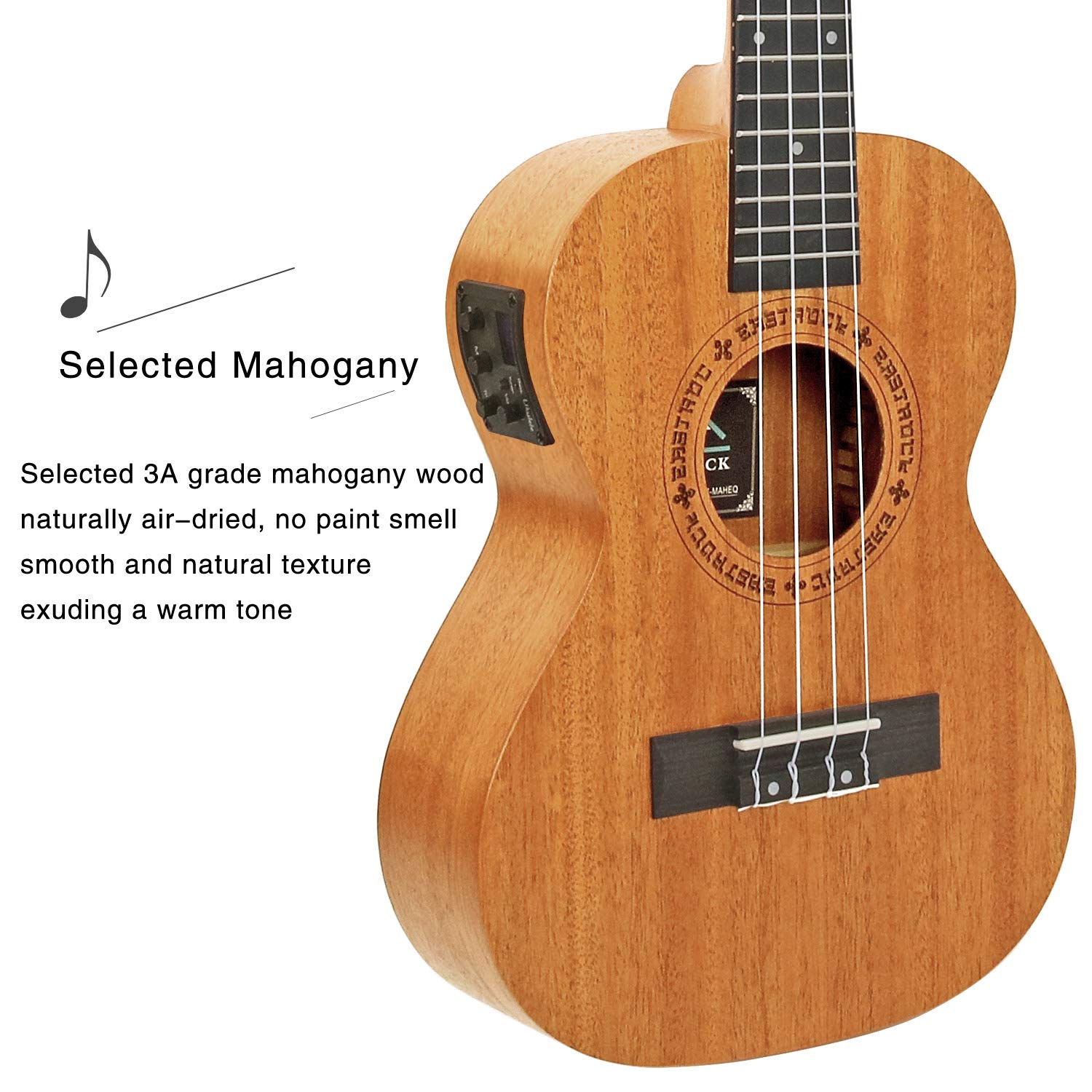 EASTROCK Concert Ukulele Mahogany Beginner 23 inch Ukelele Big Package Kit. Ukulele Ukalalee Suitable for adults, Beginners. (23-Mahogany)