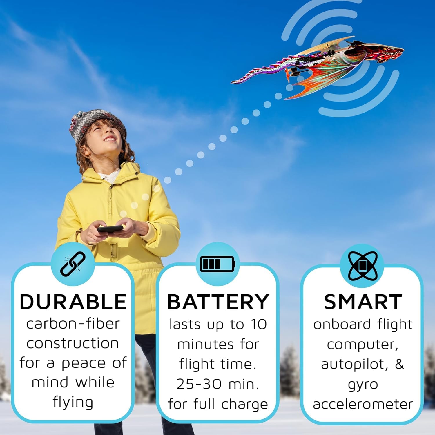 POWERUP 4.0 The Next-Generation Smartphone Controlled Paper Airplane Kit, RC Controlled. Easy to Fly with Autopilot &amp; Gyro Stabilizer. for Hobbyists, Pilots, Tinkerers.