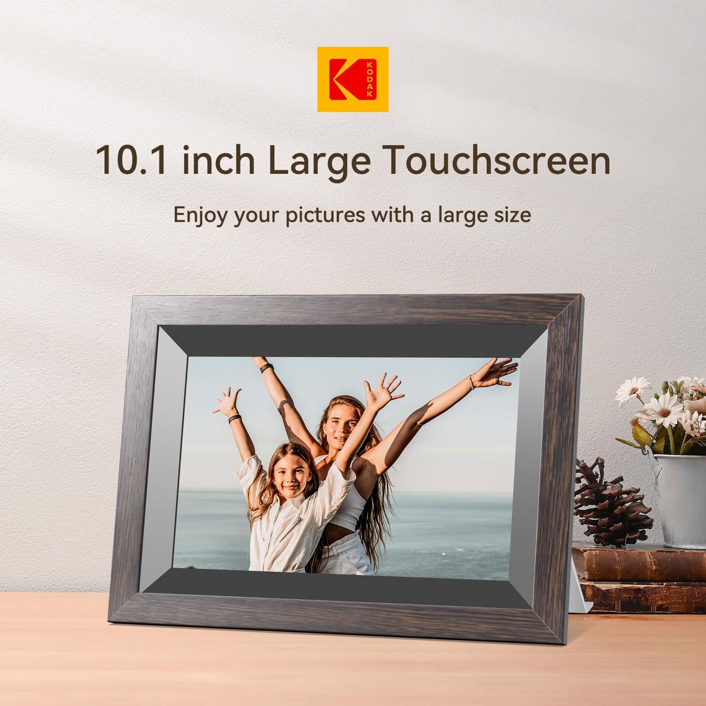 KODAK 10.1 Inch WiFi Digital Picture Frame with 32GB Storage, Electronic Smart Digital Photo Frame 1280x800 IPS Touch Screen, Auto-Rotate, Share Moments Instantly Gifts for Women Mothers Day Christmas