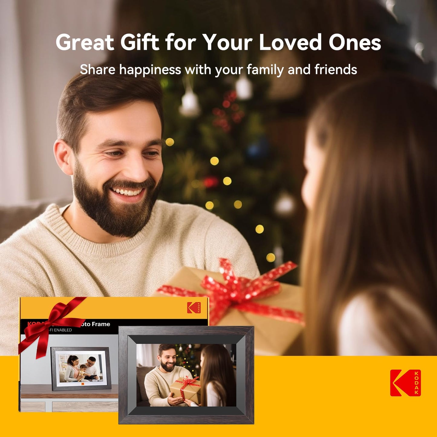 KODAK 10.1 Inch WiFi Digital Picture Frame with 32GB Storage, Electronic Smart Digital Photo Frame 1280x800 IPS Touch Screen, Auto-Rotate, Share Moments Instantly Gifts for Women Mothers Day Christmas