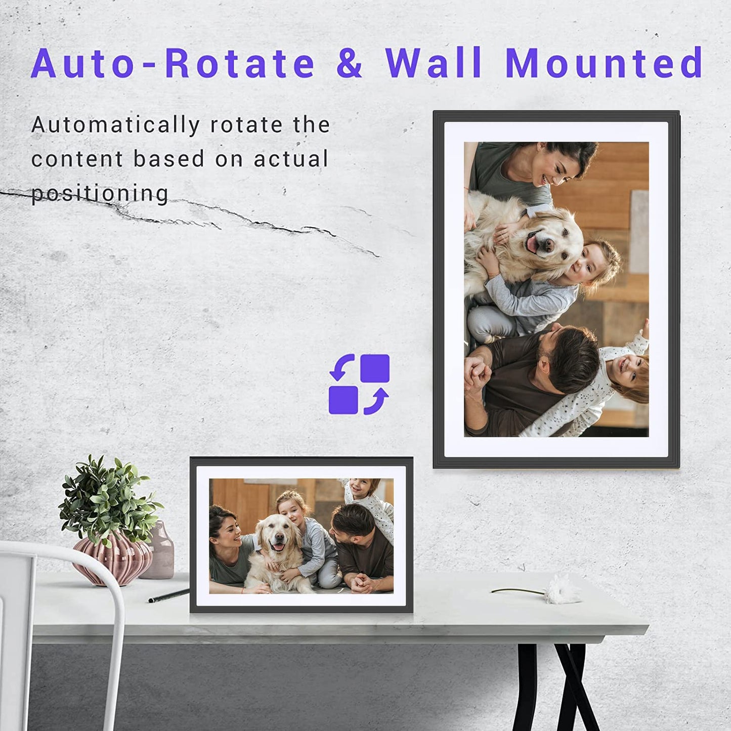 10.1'' Digital Picture Frame，Smart Digital Photo Frame with 1280x800 IPS Touch Screen, Auto-Rotate and Slideshow, Easy Setup to Share Moments Via APP from Anywhere Anytime