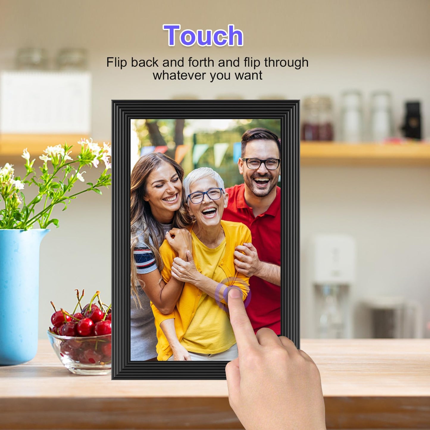 FRAMEO Digital Photo Frame, 10.1 Inch WiFi Digital Picture Frame with 1280x800 IPS HD Touch Screen, 32GB Storage Auto-Rotate Wall Mountable Easy Share Photos or Videos via Frameo App from Anywhere