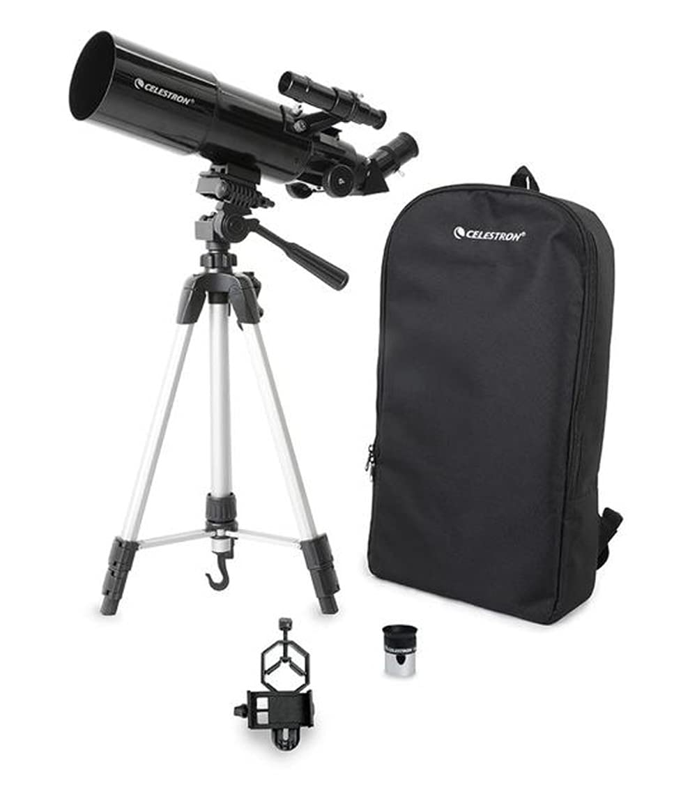 Celestron - 70mm Travel Scope DX - Portable Refractor Telescope - Fully-Coated Glass Optics - Ideal Telescope for Beginners - Bonus Astronomy Software Package - Digiscoping Smartphone Adapter